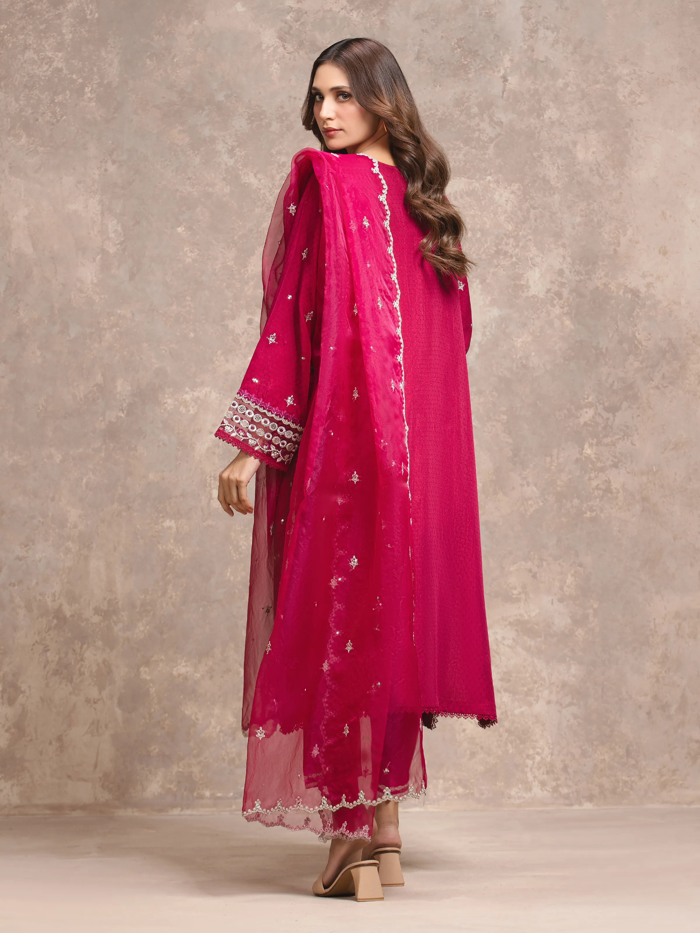 Unstitched Embroidered Viscose Suit - EWU5V19-32028-3P - Image 6