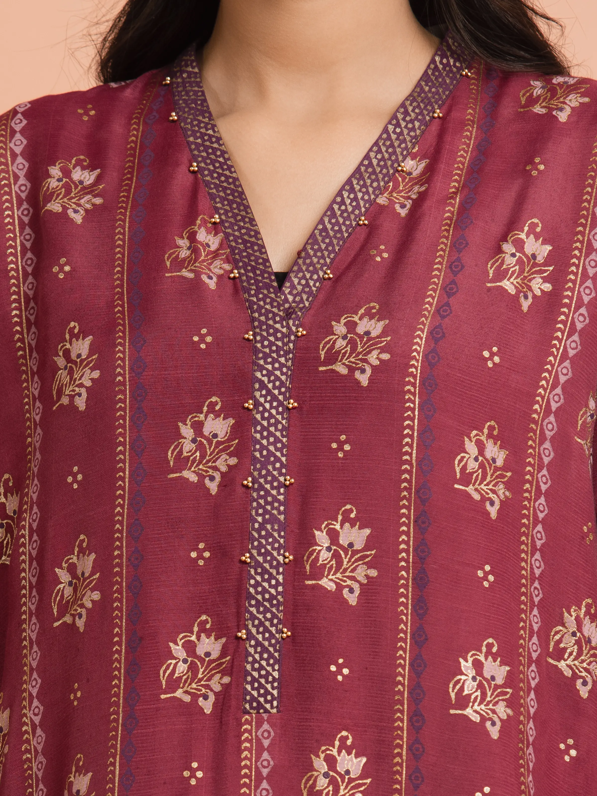 Unstitched Block Print Cambric Shirt - EWU5M1-001S - Image 3