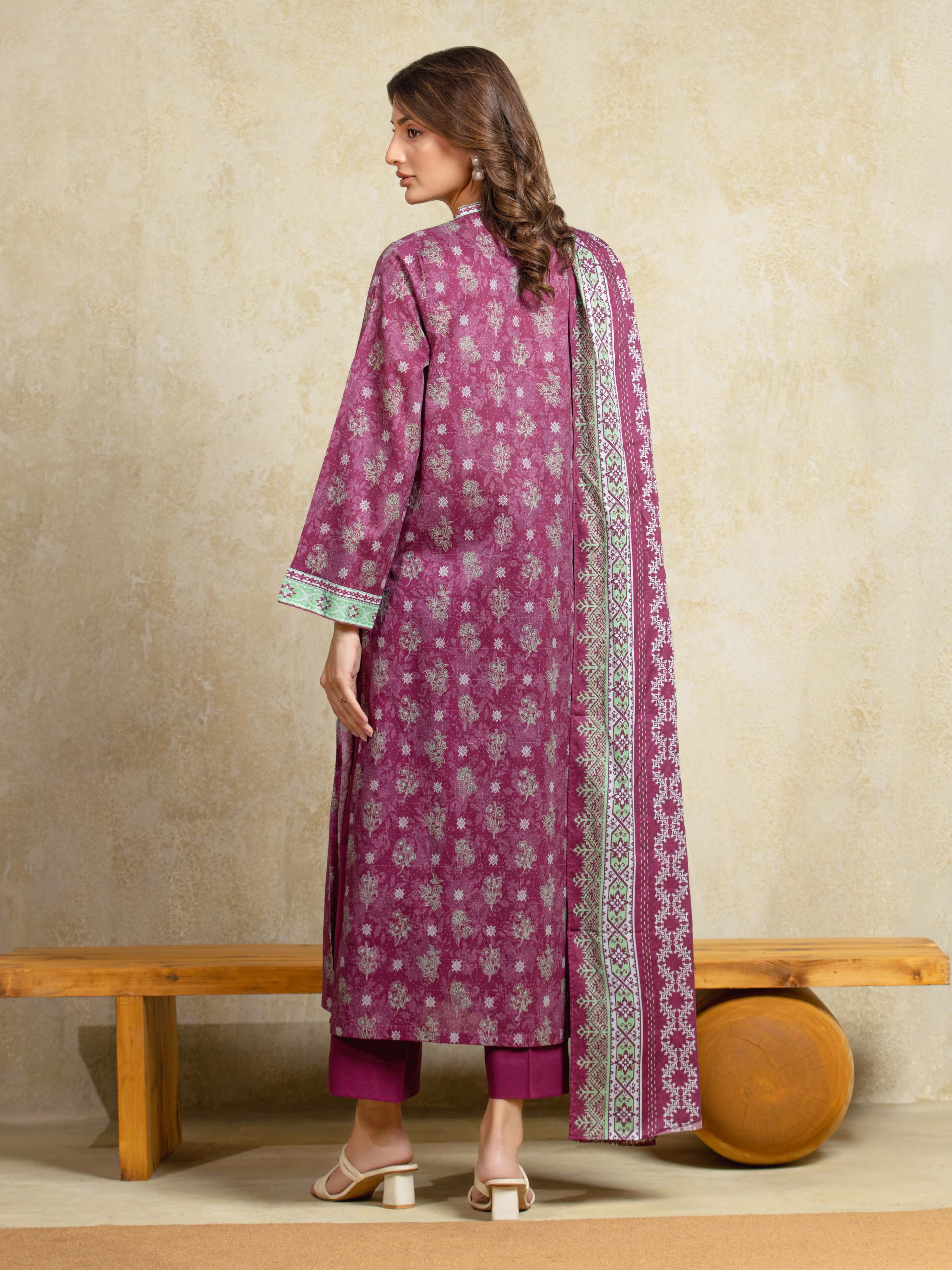Unstitched Printed Khaddar Suit - EWU5A3-35905-3P - Image 6