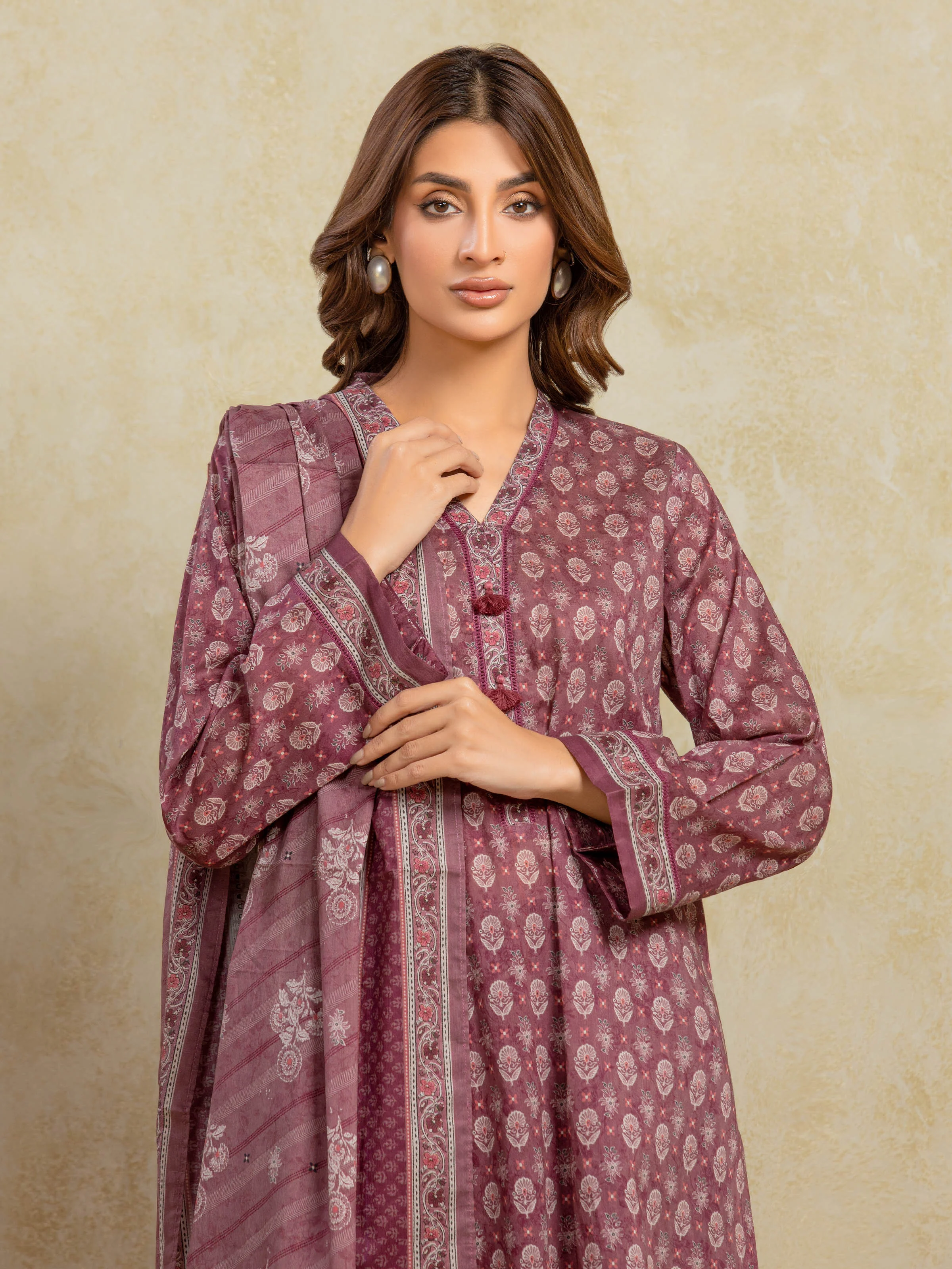 Unstitched Printed Khaddar Suit - EWU5A3-35941-3P - Image 2