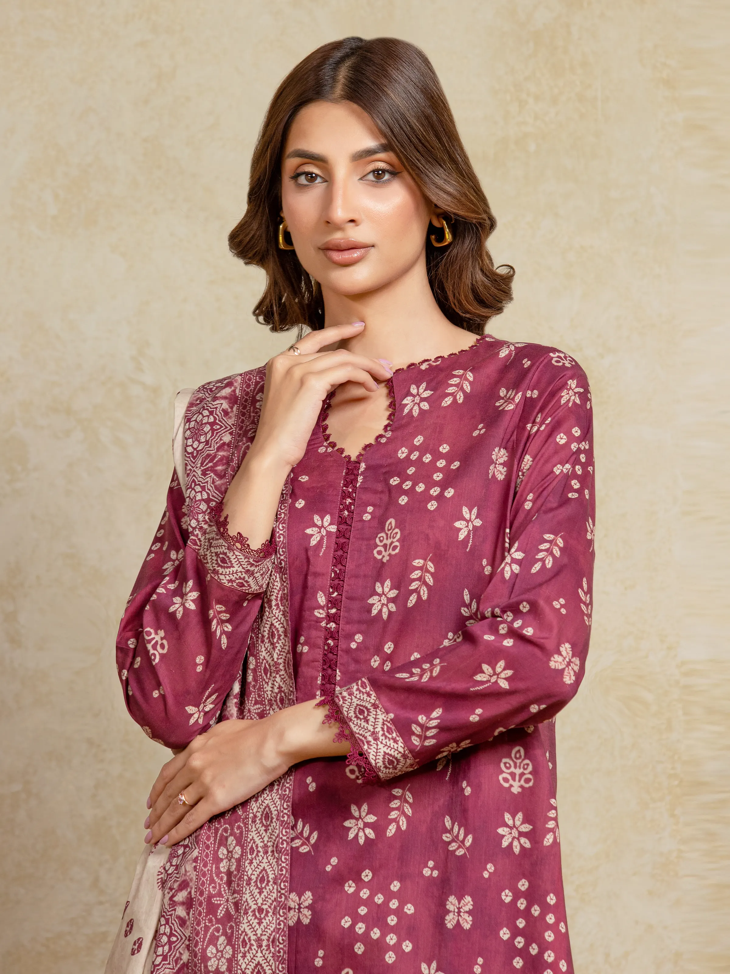Unstitched Printed Khaddar Suit - EWU5A3-35974-3P - Image 2