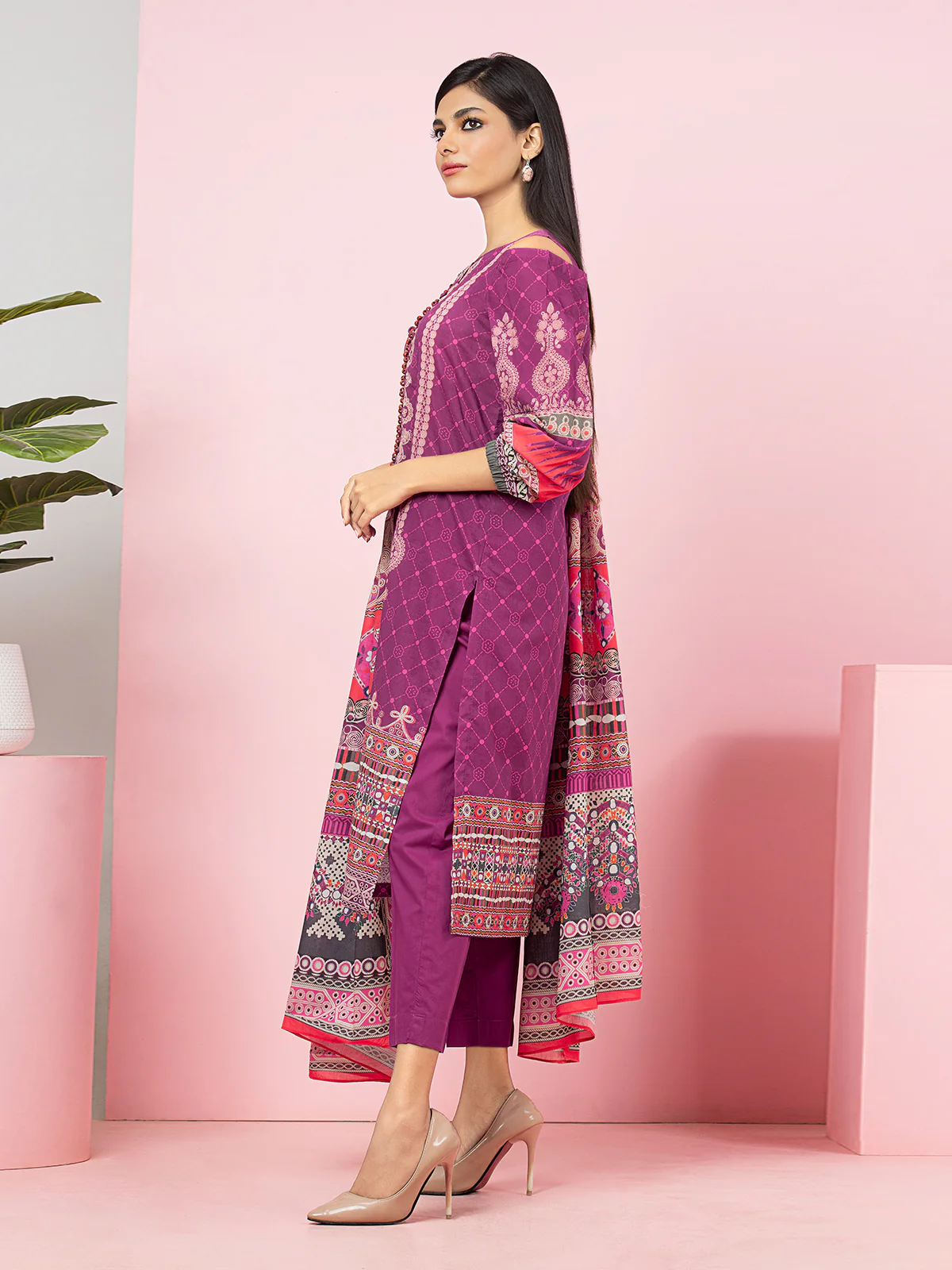 Unstitched Printed Viscose Shirt Trouser - EWU22A4-24012ST - Image 3