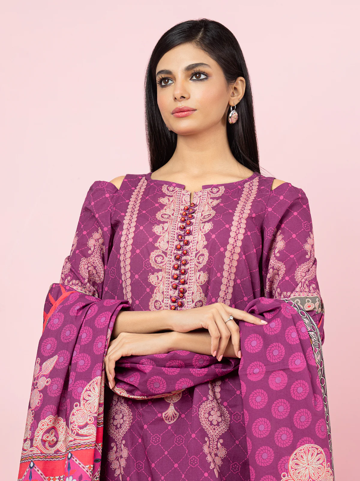 Unstitched Printed Viscose Shirt Trouser - EWU22A4-24012ST - Image 4