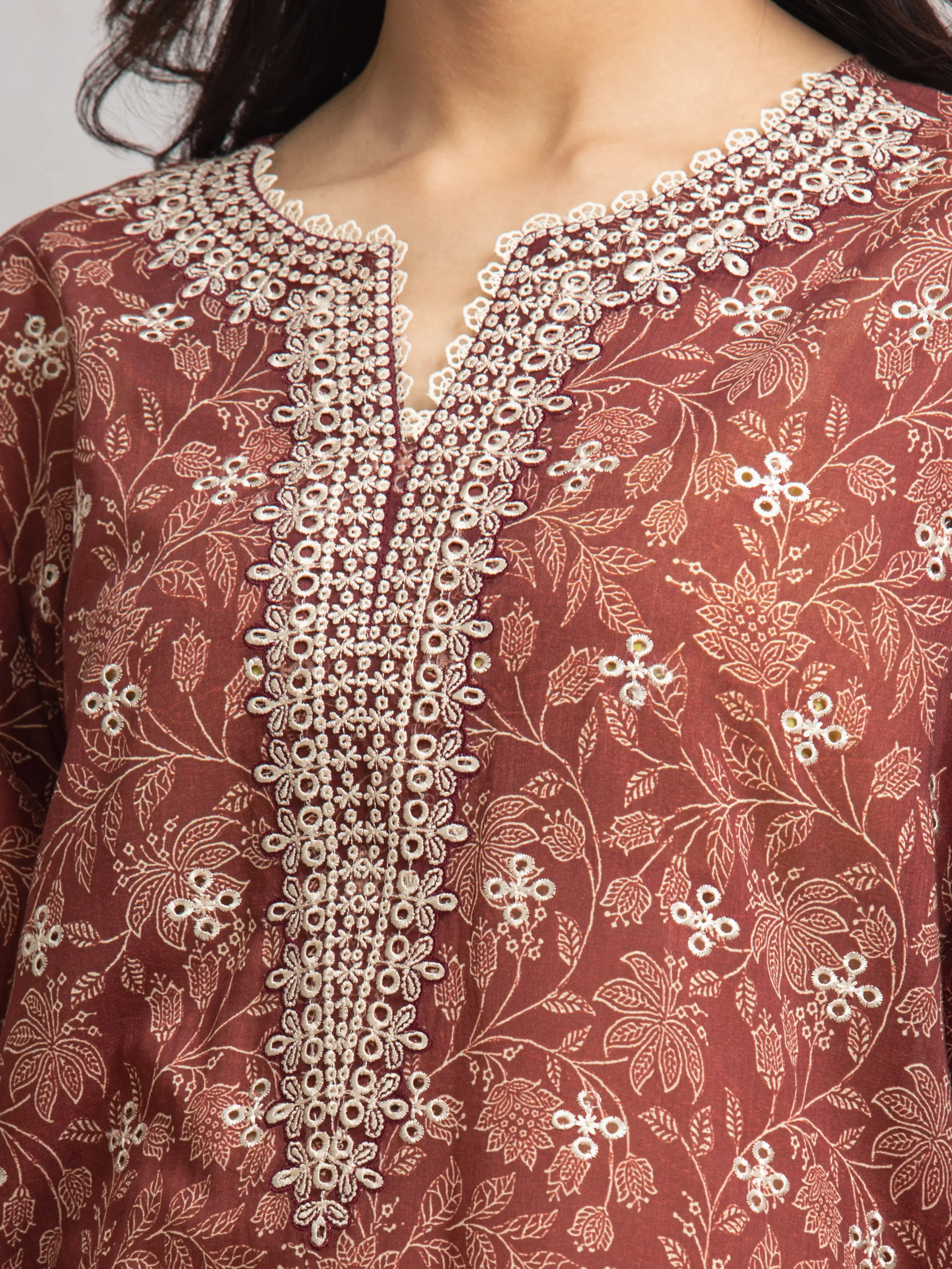 Unstitched Embroidered Cambric Suit - EWU24V2-30033-3P - Image 2