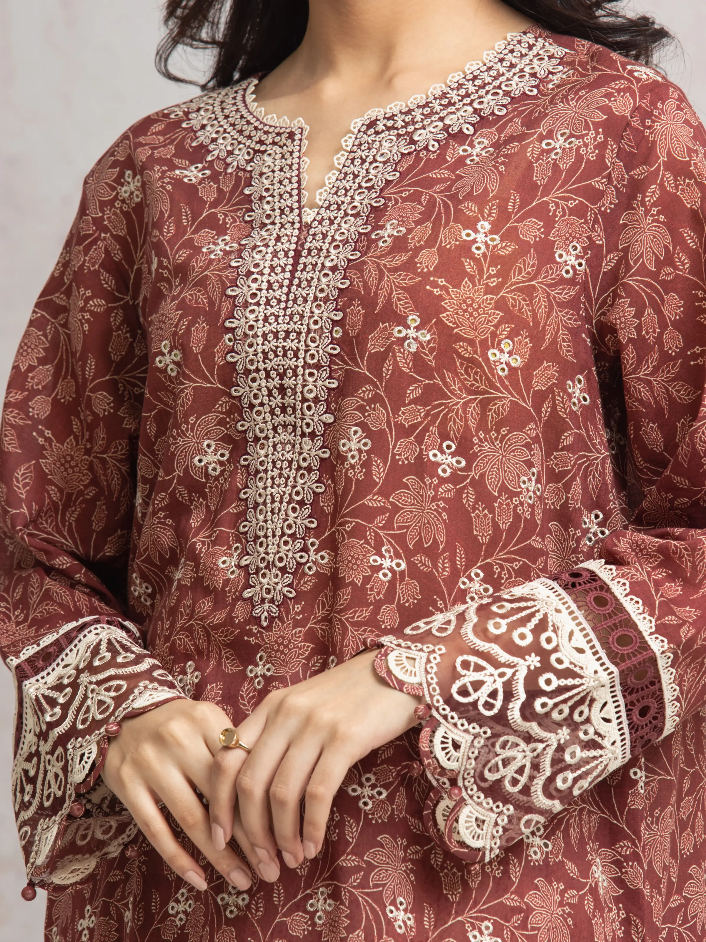 Unstitched Embroidered Cambric Suit - EWU24V2-30033-3P - Image 3