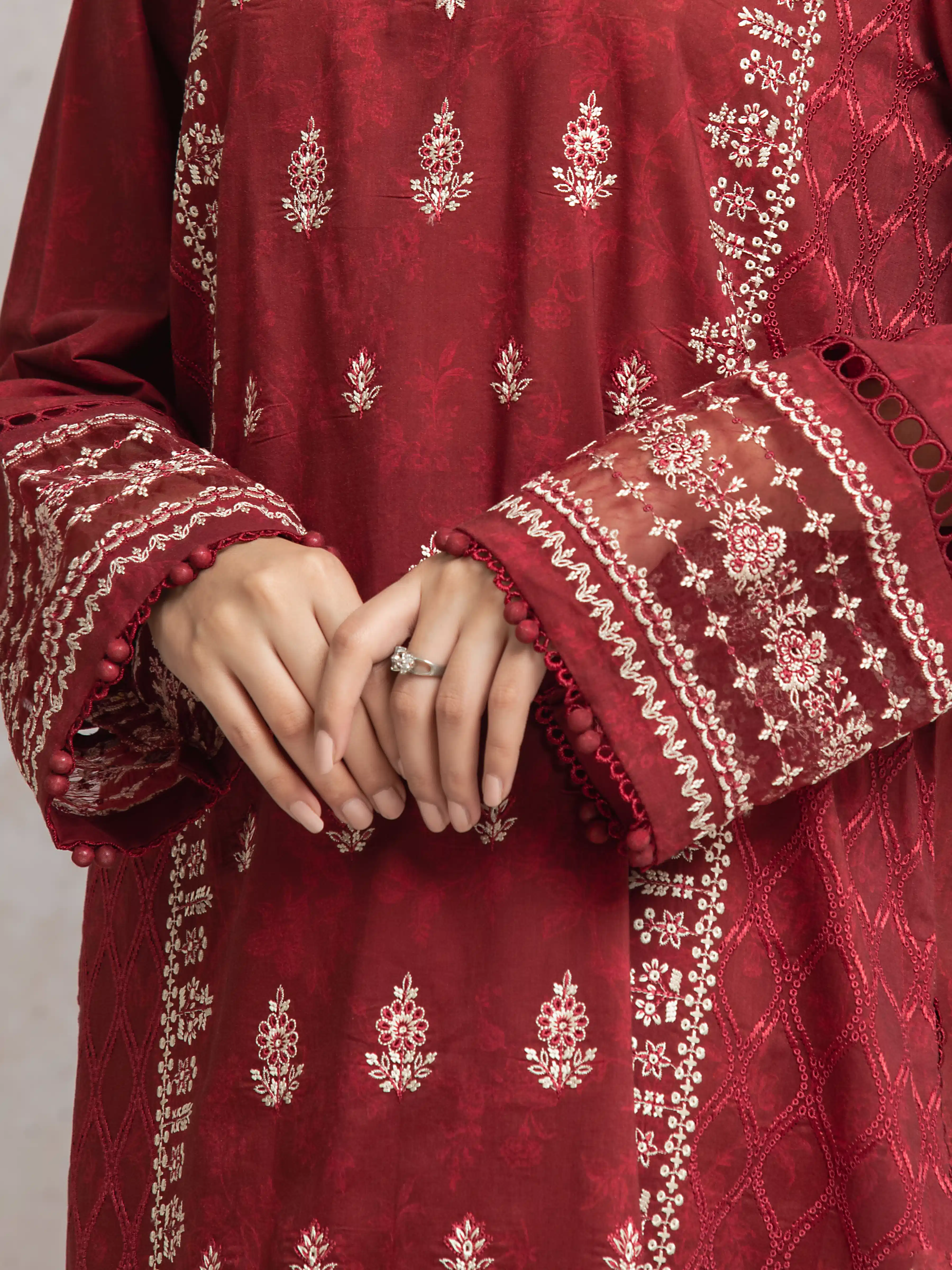 Unstitched Embroidered Cambric Suit - EWU24V2-30040-3P - Image 4