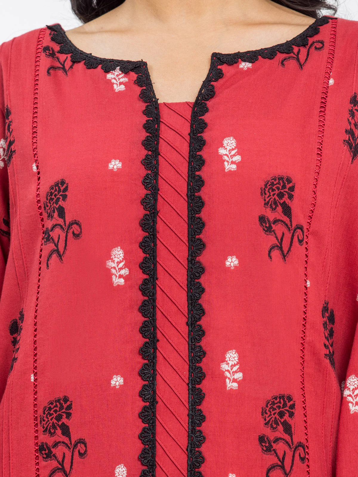 Unstitched Embroidered Jacquard Shirt Trouser - EWU24V3-30034ST - Image 3