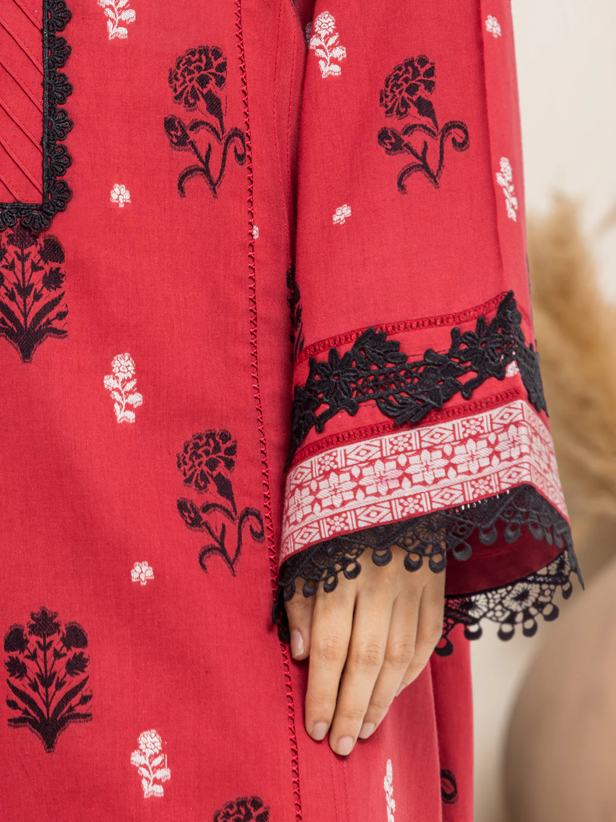 Unstitched Embroidered Jacquard Shirt Trouser - EWU24V3-30034ST - Image 4