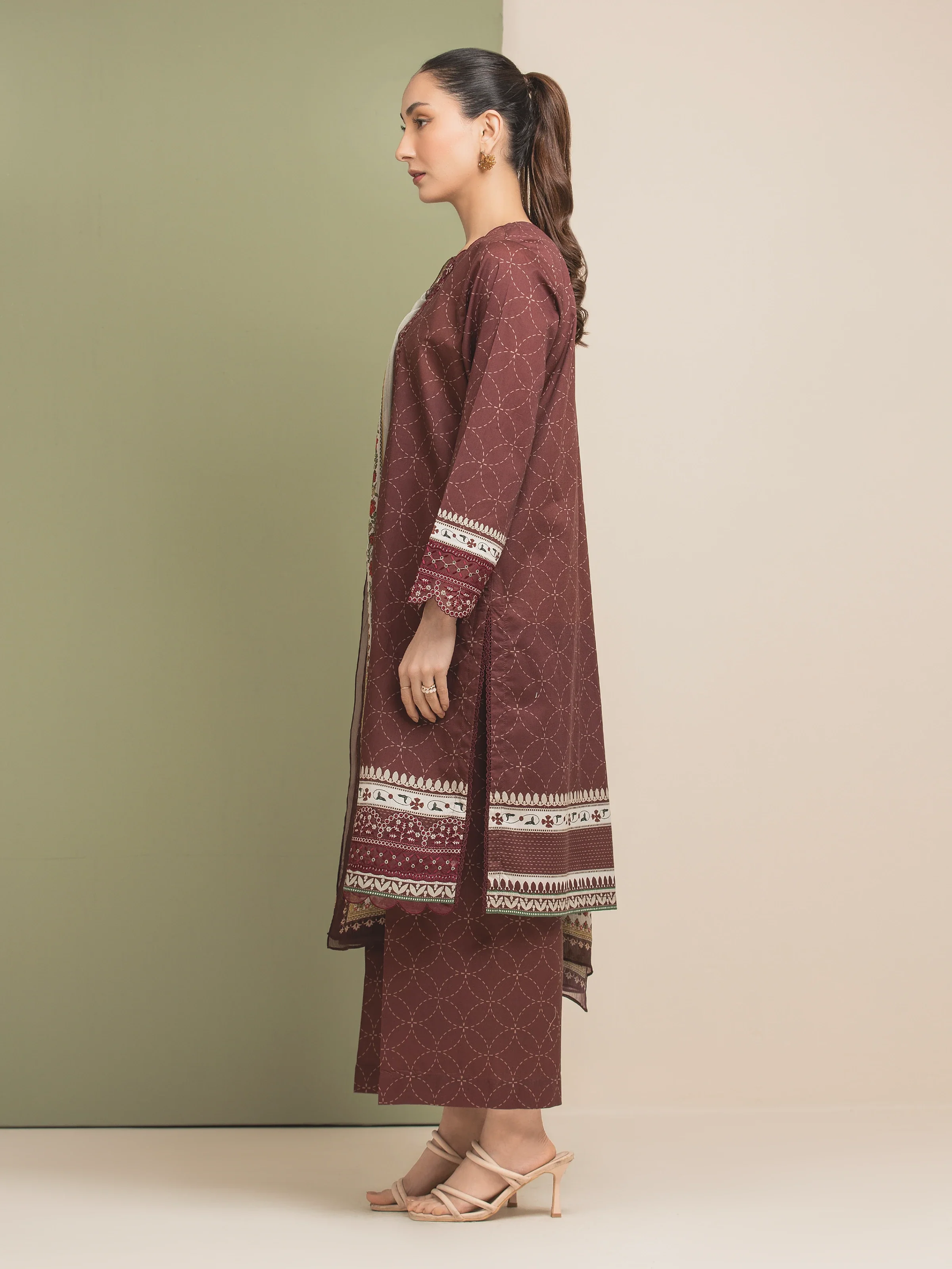 Unstitched Embroidered Lawn Suit - EWU5V1-31064-3P - Image 3