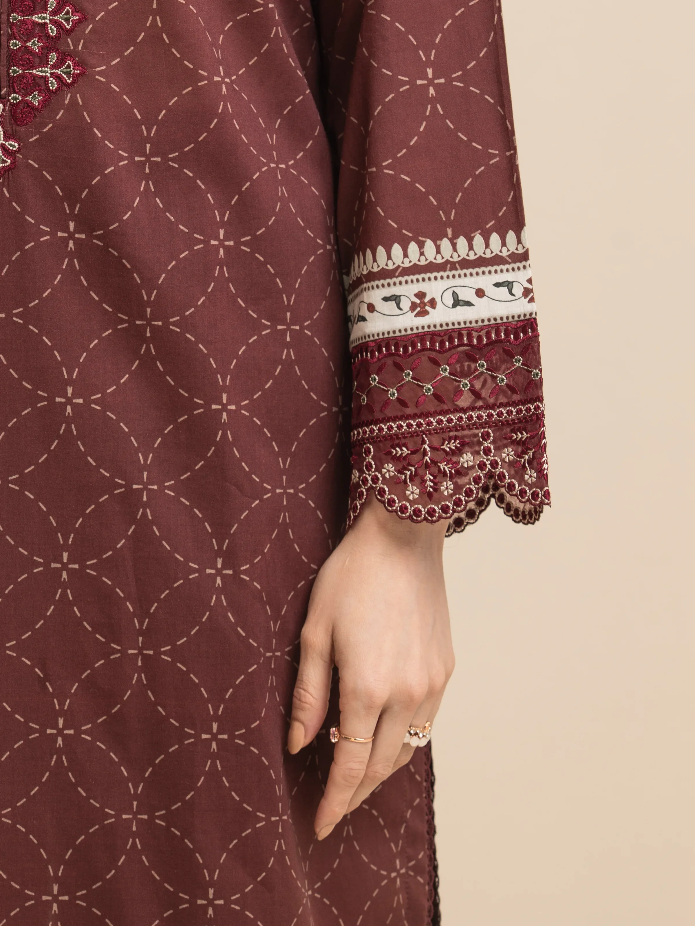 Unstitched Embroidered Lawn Suit - EWU5V1-31064-3P - Image 6