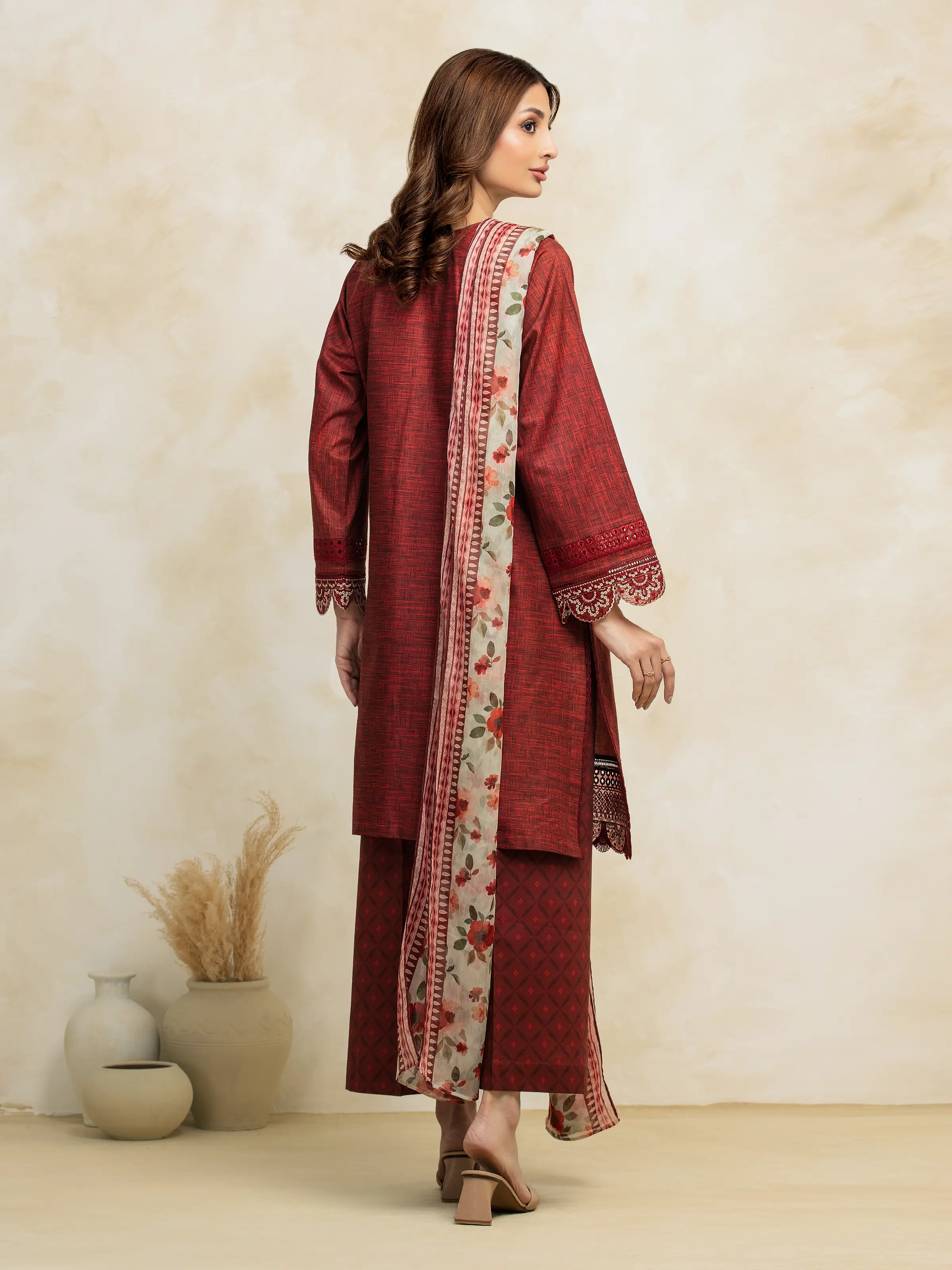 Unstitched Embroidered Lawn Suit - EWU5V1-31093-3P - Image 3