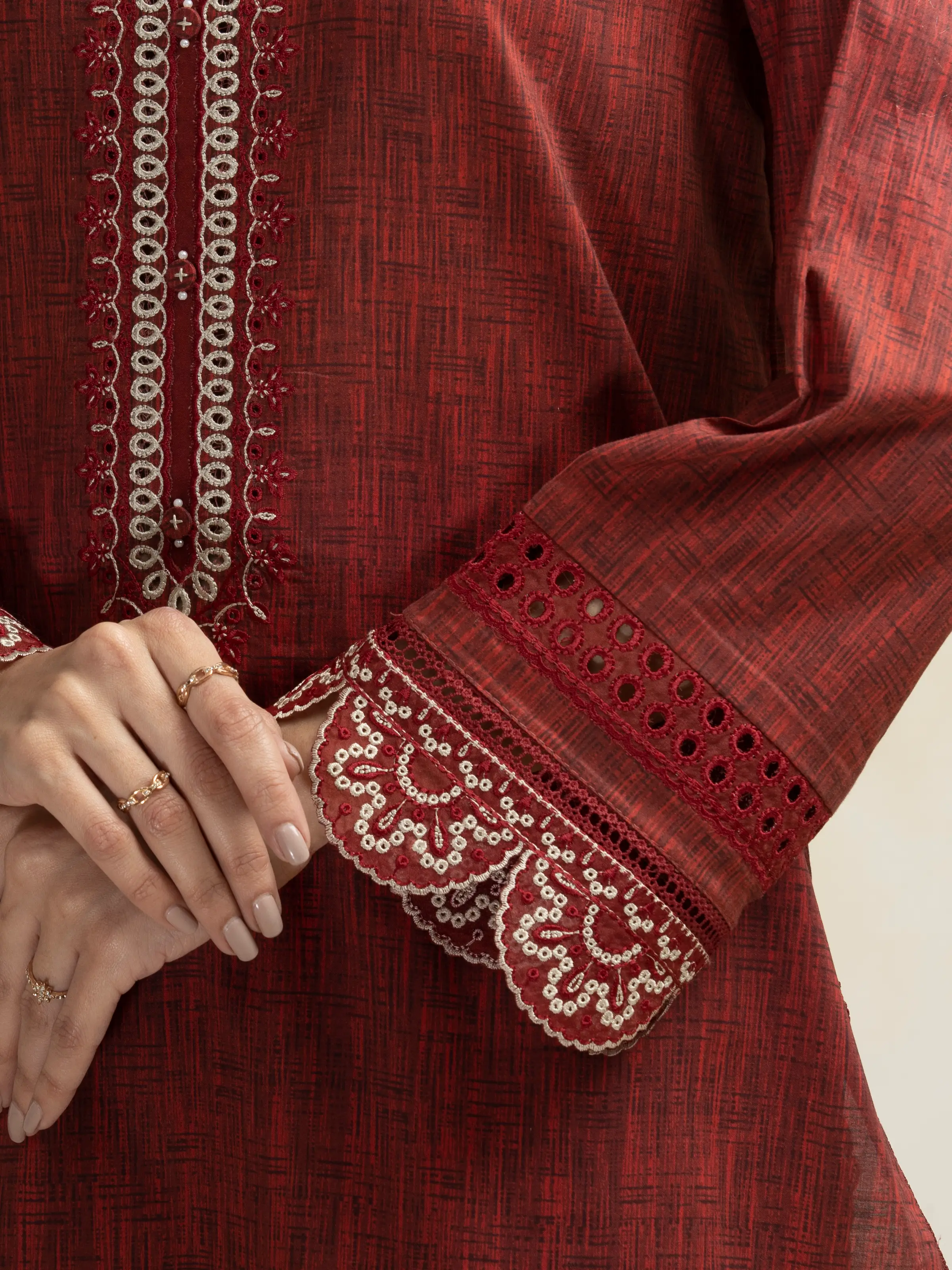 Unstitched Embroidered Lawn Suit - EWU5V1-31093-3P - Image 6