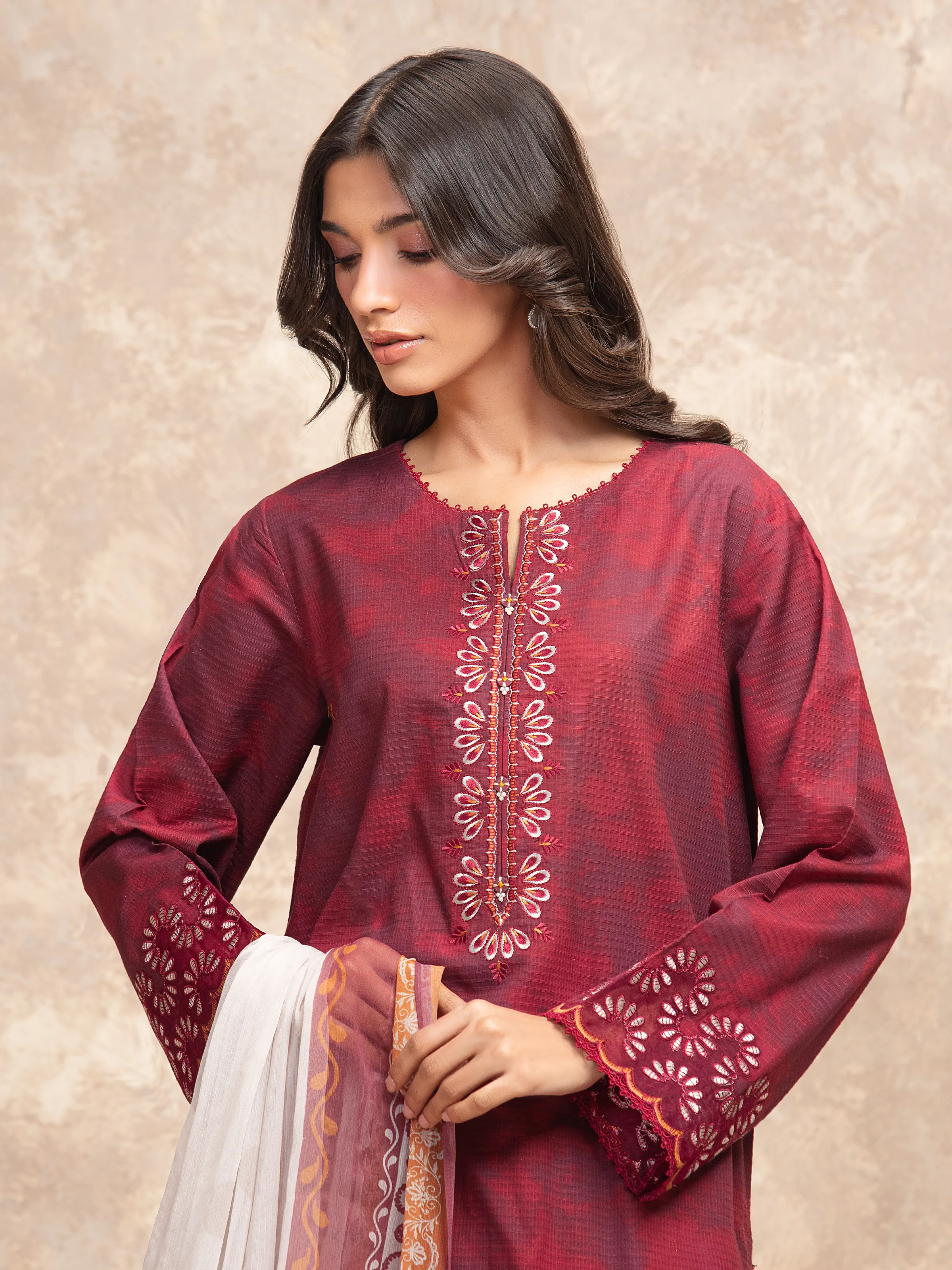 Unstitched Embroidered Lawn Suit - EWU5V1-31904-3P - Image 2