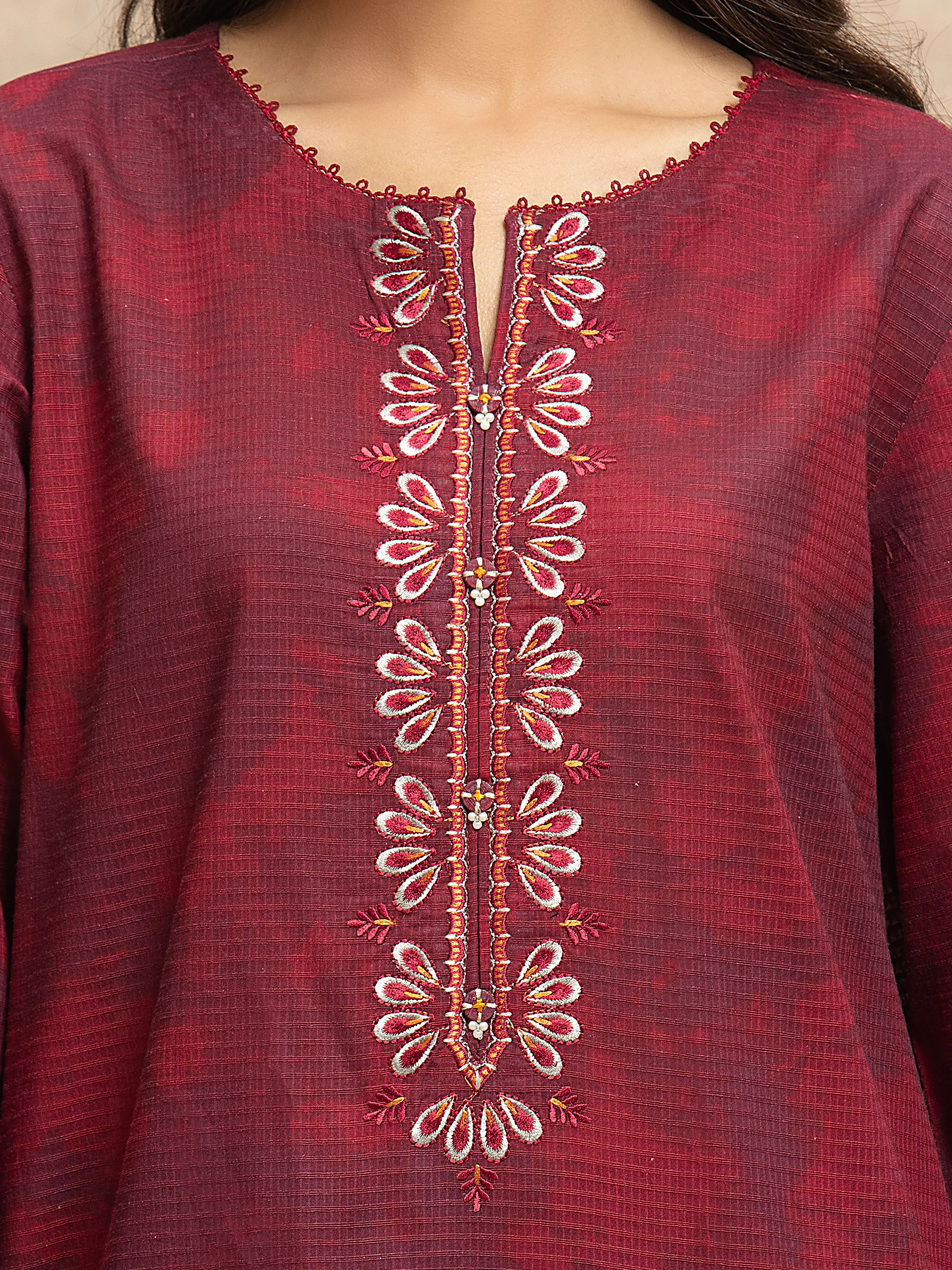 Unstitched Embroidered Lawn Suit - EWU5V1-31904-3P - Image 3