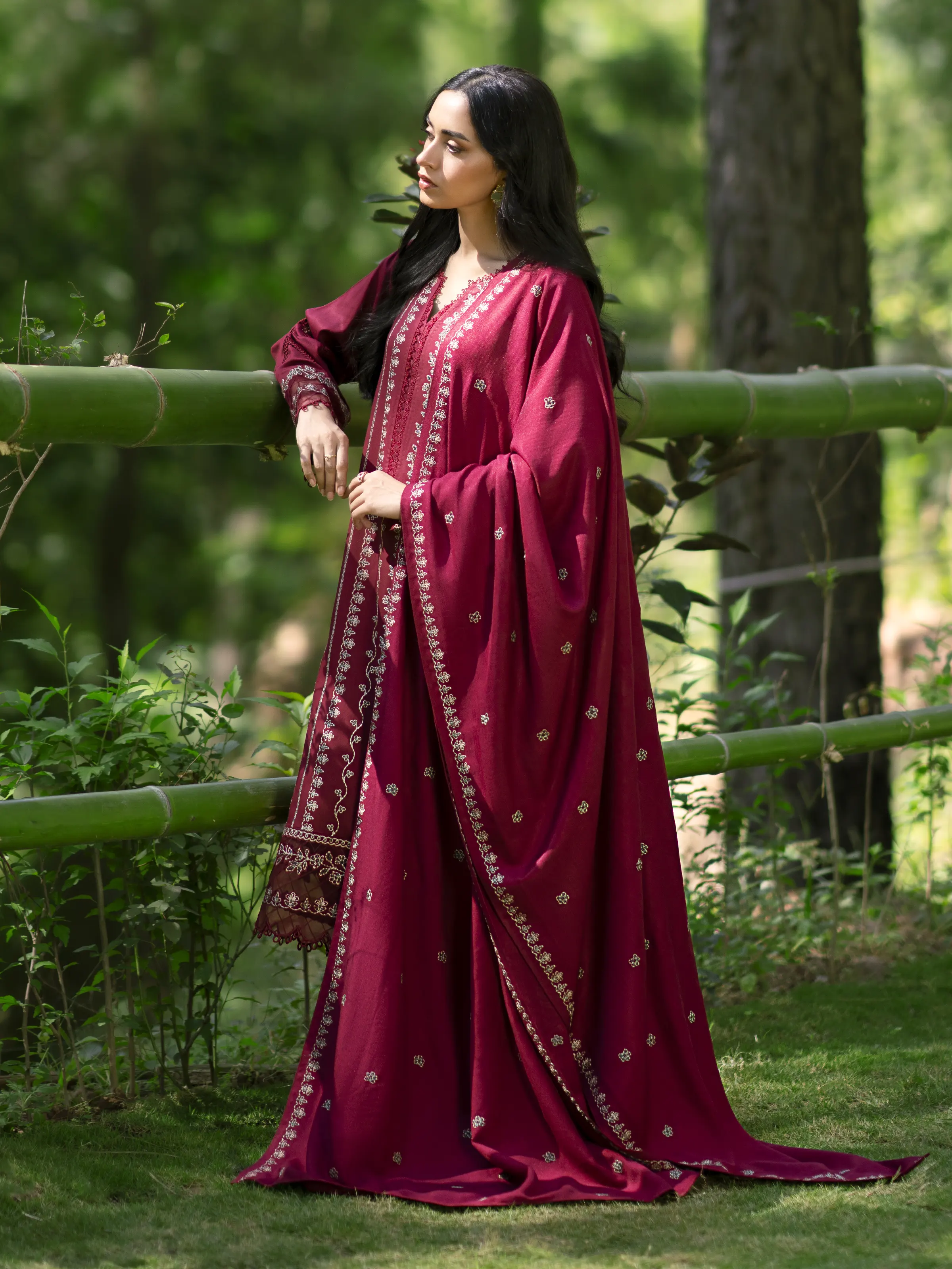 Unstitched Embroidered Marina Twill Suit - EWU24V14-30204-3P - Image 3
