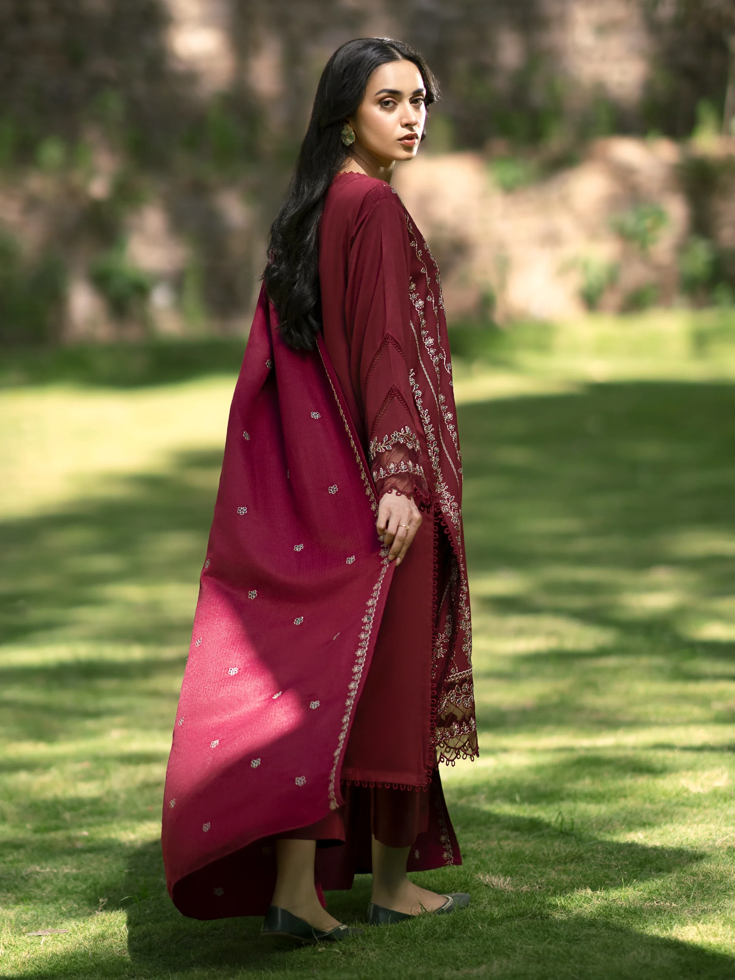 Unstitched Embroidered Marina Twill Suit - EWU24V14-30204-3P - Image 5