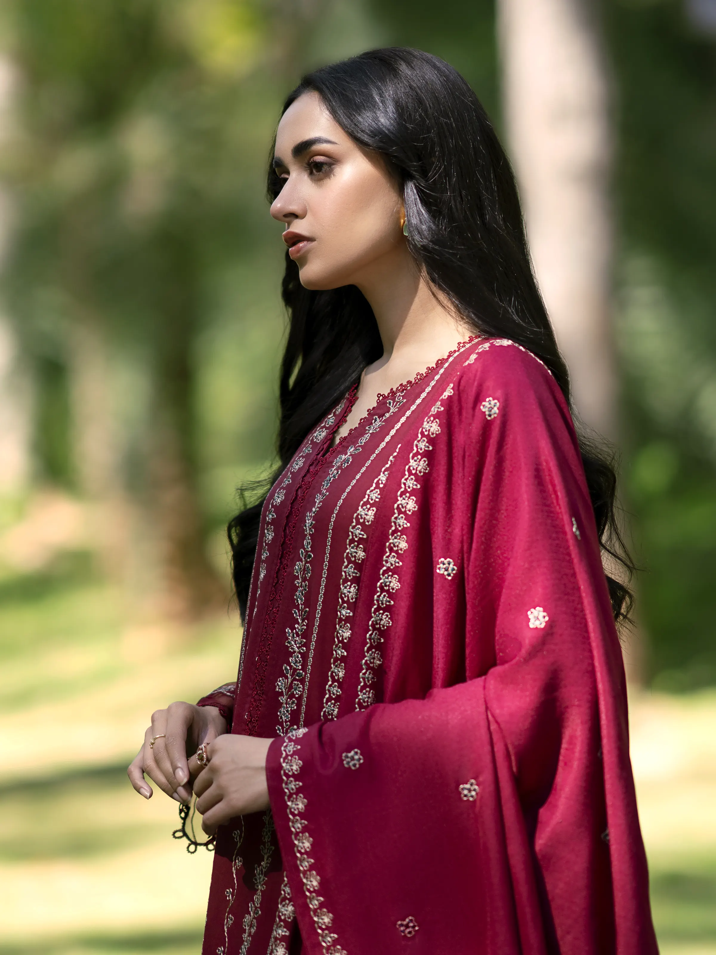 Unstitched Embroidered Marina Twill Suit - EWU24V14-30204-3P - Image 6