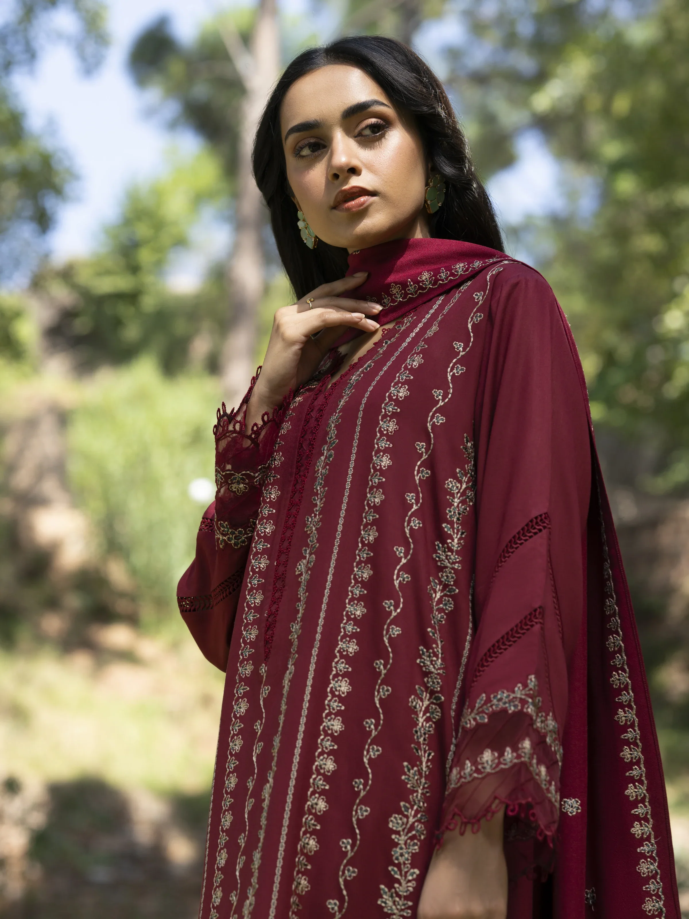 Unstitched Embroidered Marina Twill Suit - EWU24V14-30204-3P - Image 7
