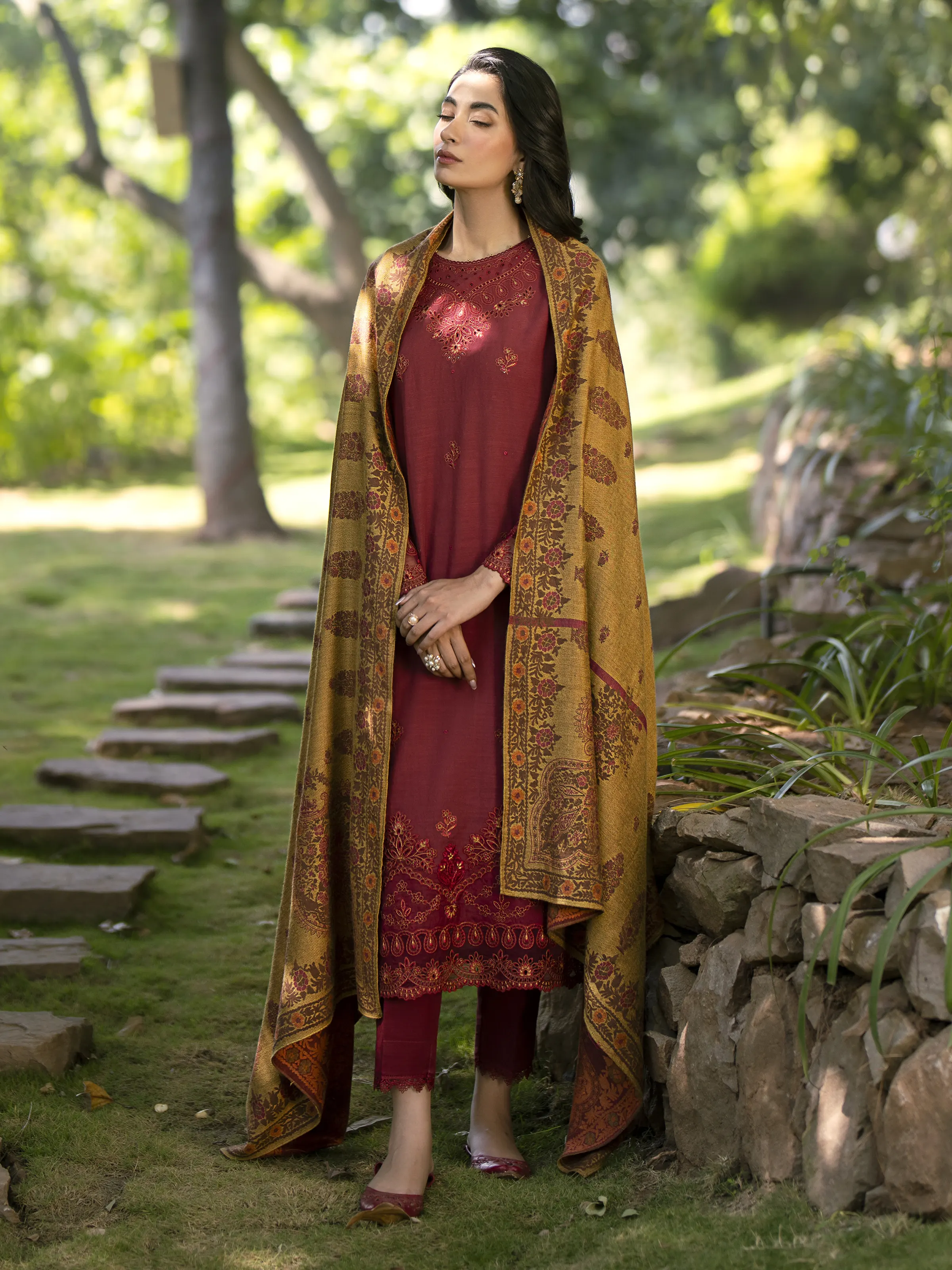 Unstitched Embroidered Marina Twill Suit - EWU24V14-30213-3P - Image 6