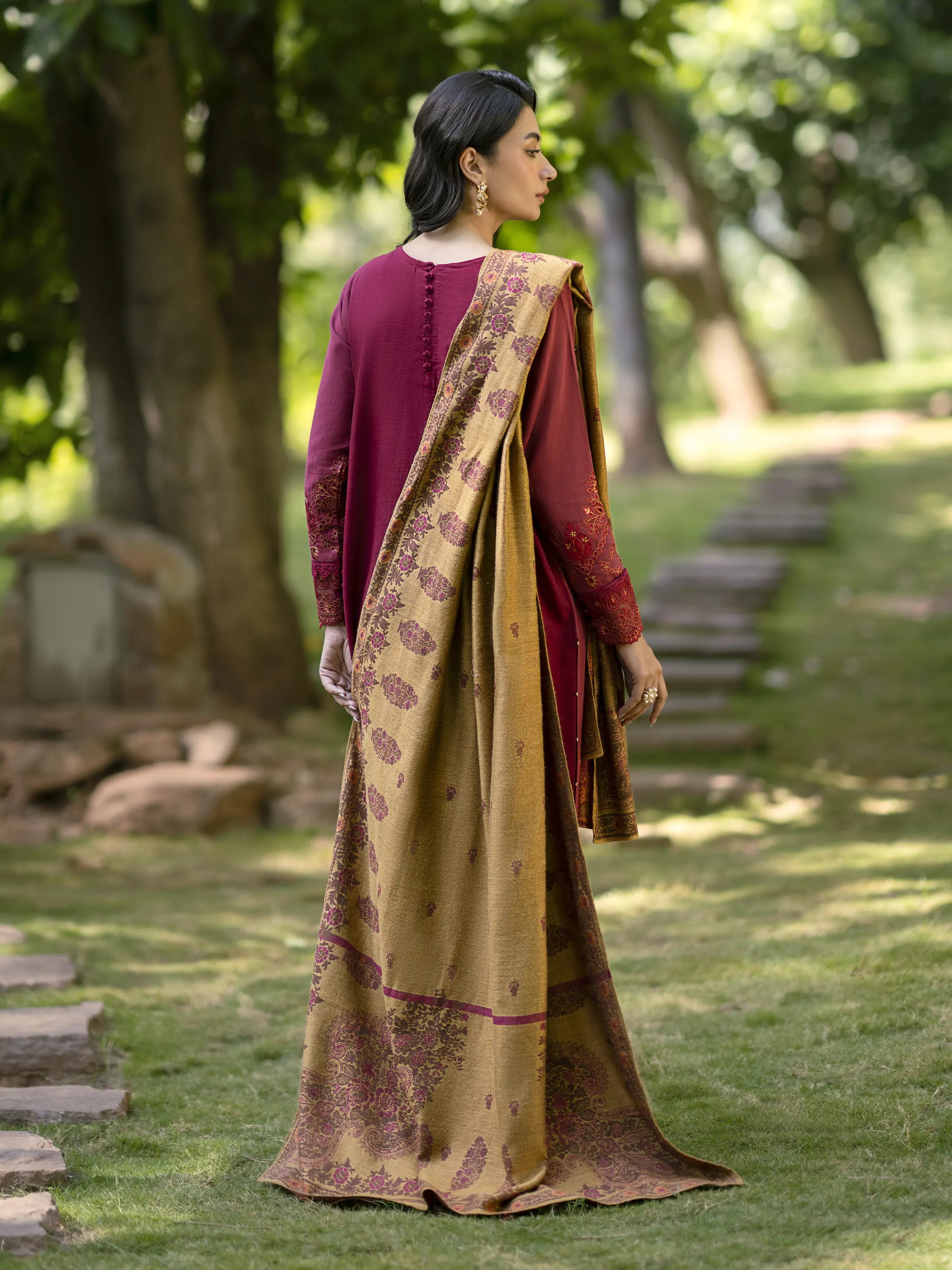 Unstitched Embroidered Marina Twill Suit - EWU24V14-30213-3P - Image 7