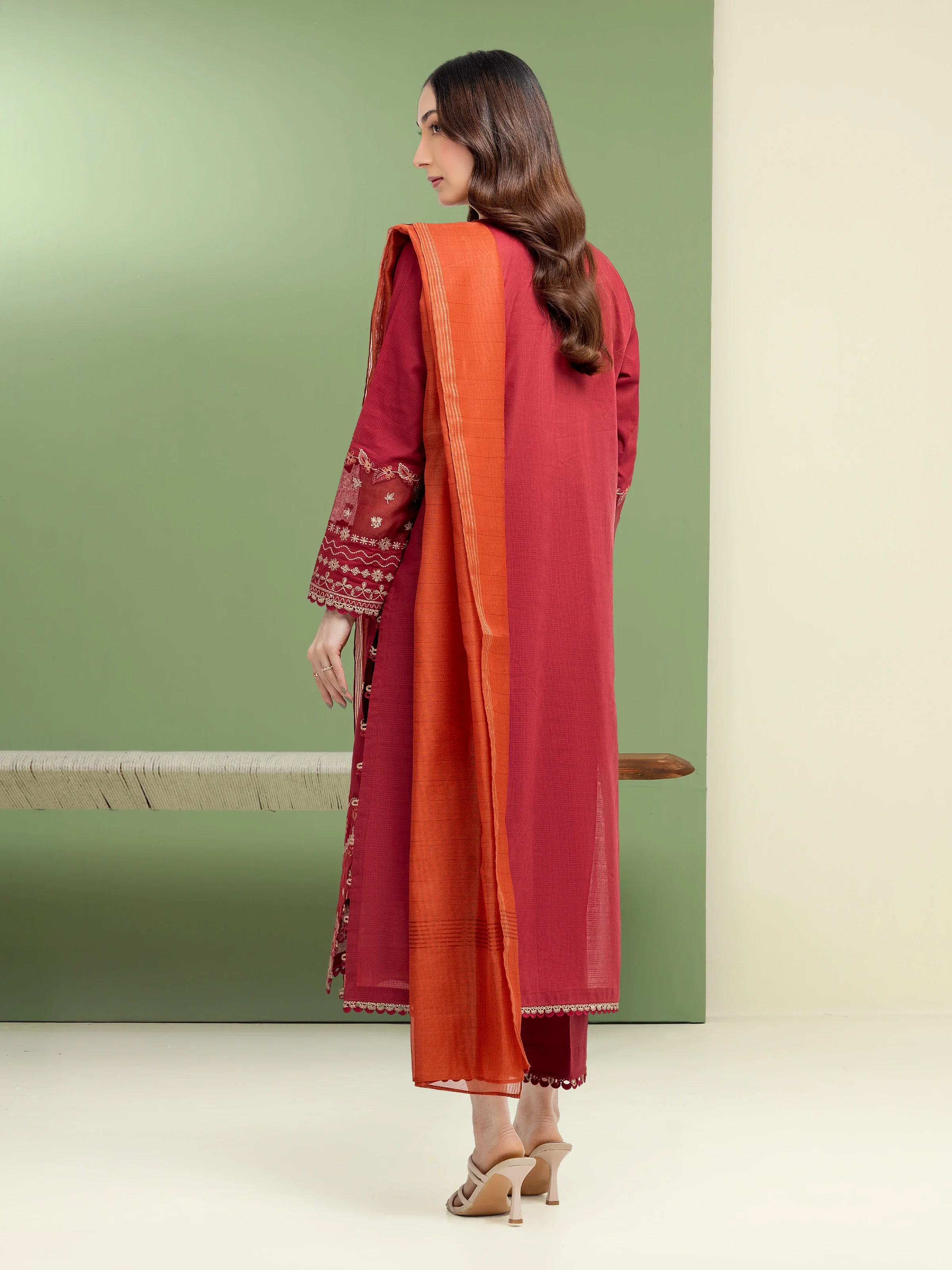Unstitched Embroidered Lawn Suit - EWU5V1-31239-3P - Image 2