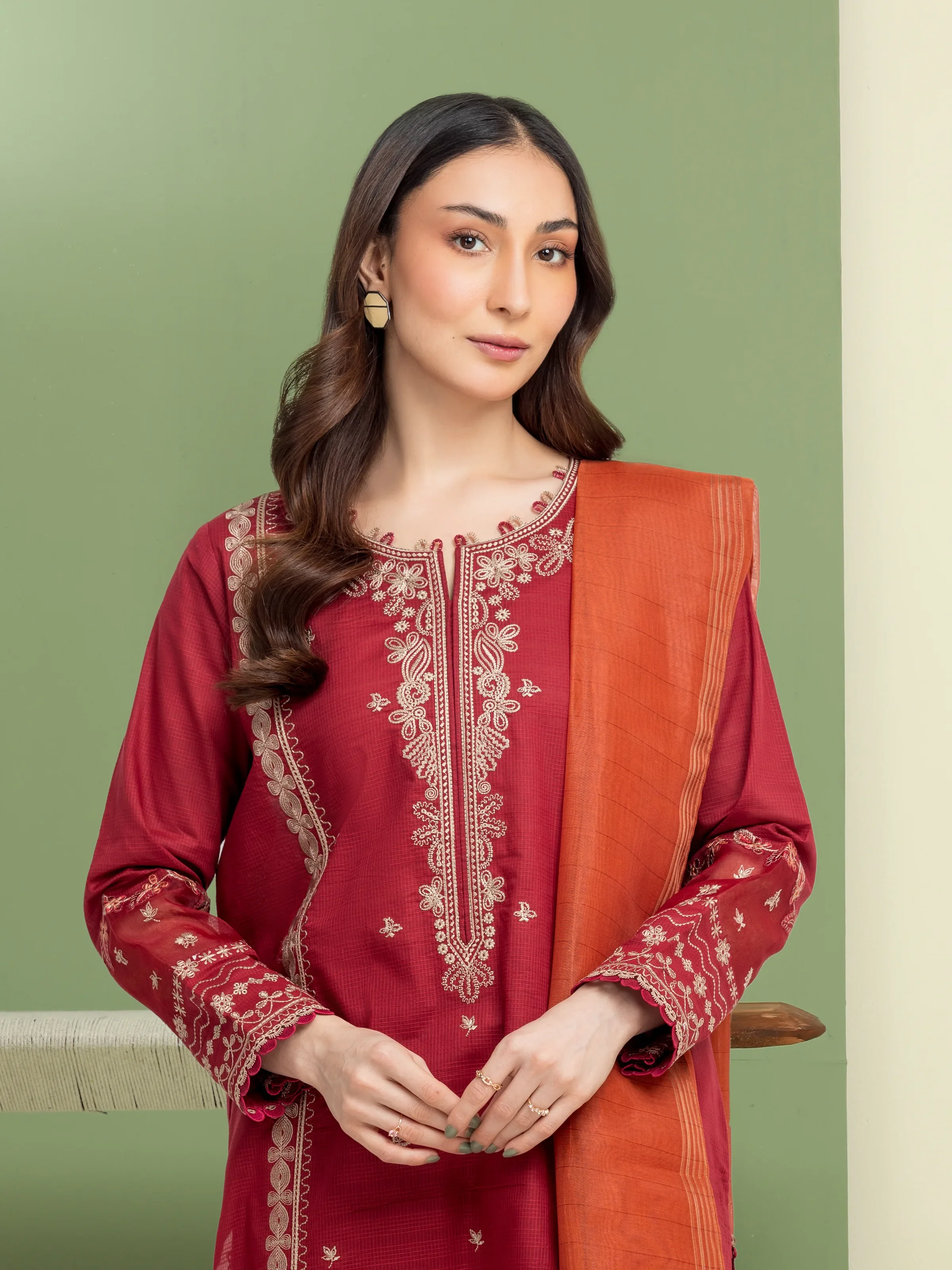 Unstitched Embroidered Lawn Suit - EWU5V1-31239-3P - Image 3