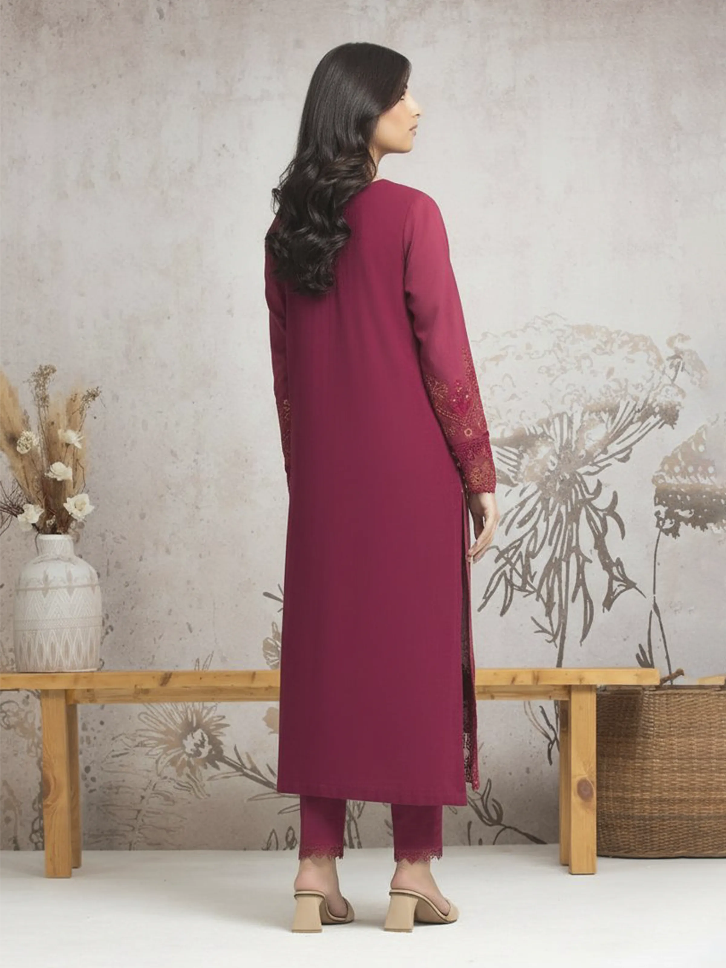 Unstitched Embroidered Marina Twill Shirt - EWU24V14-30213S - Image 2