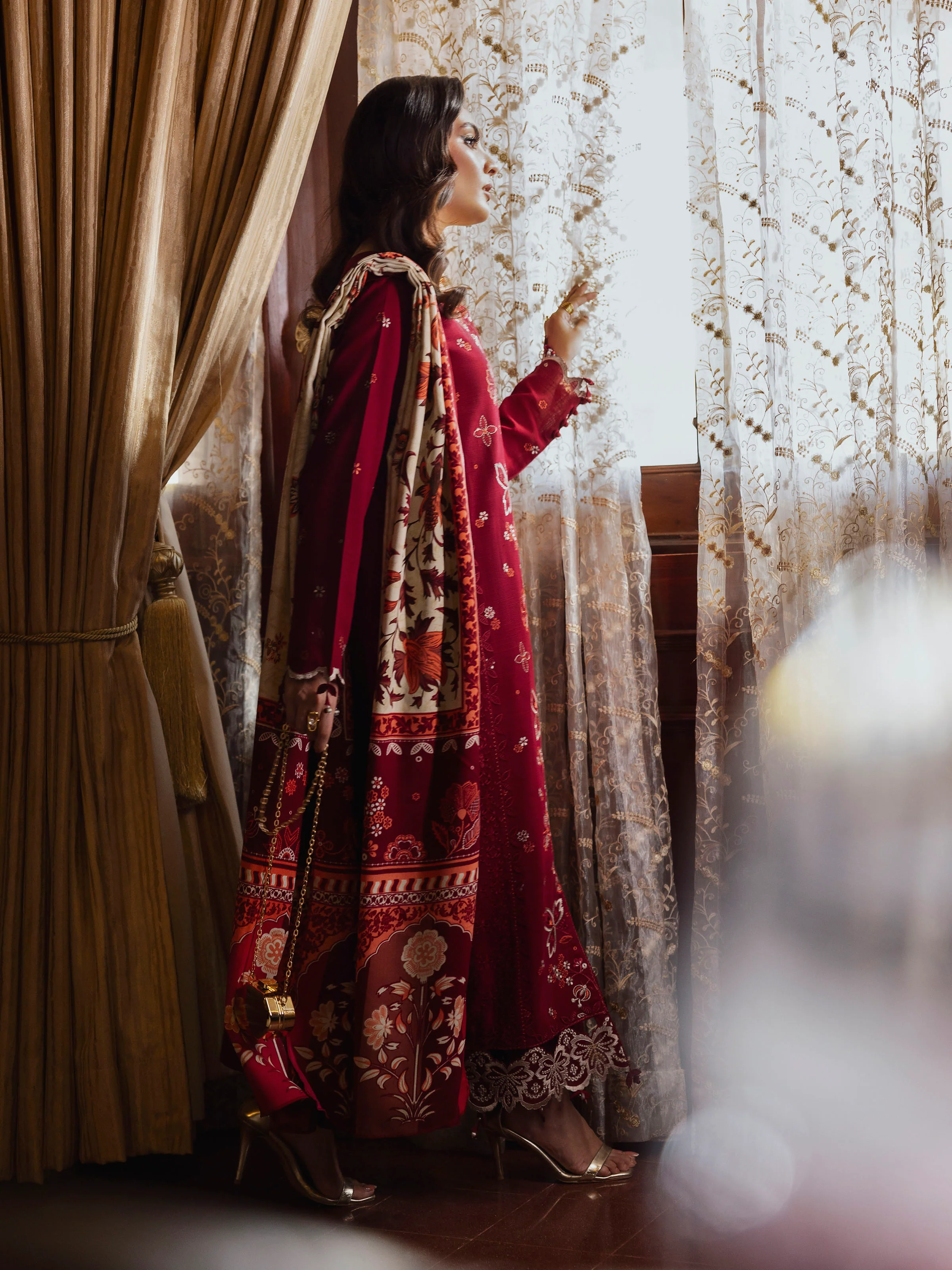 Unstitched Embroidered Khaddar Suit - EWU5V11-32011-3P - Image 5