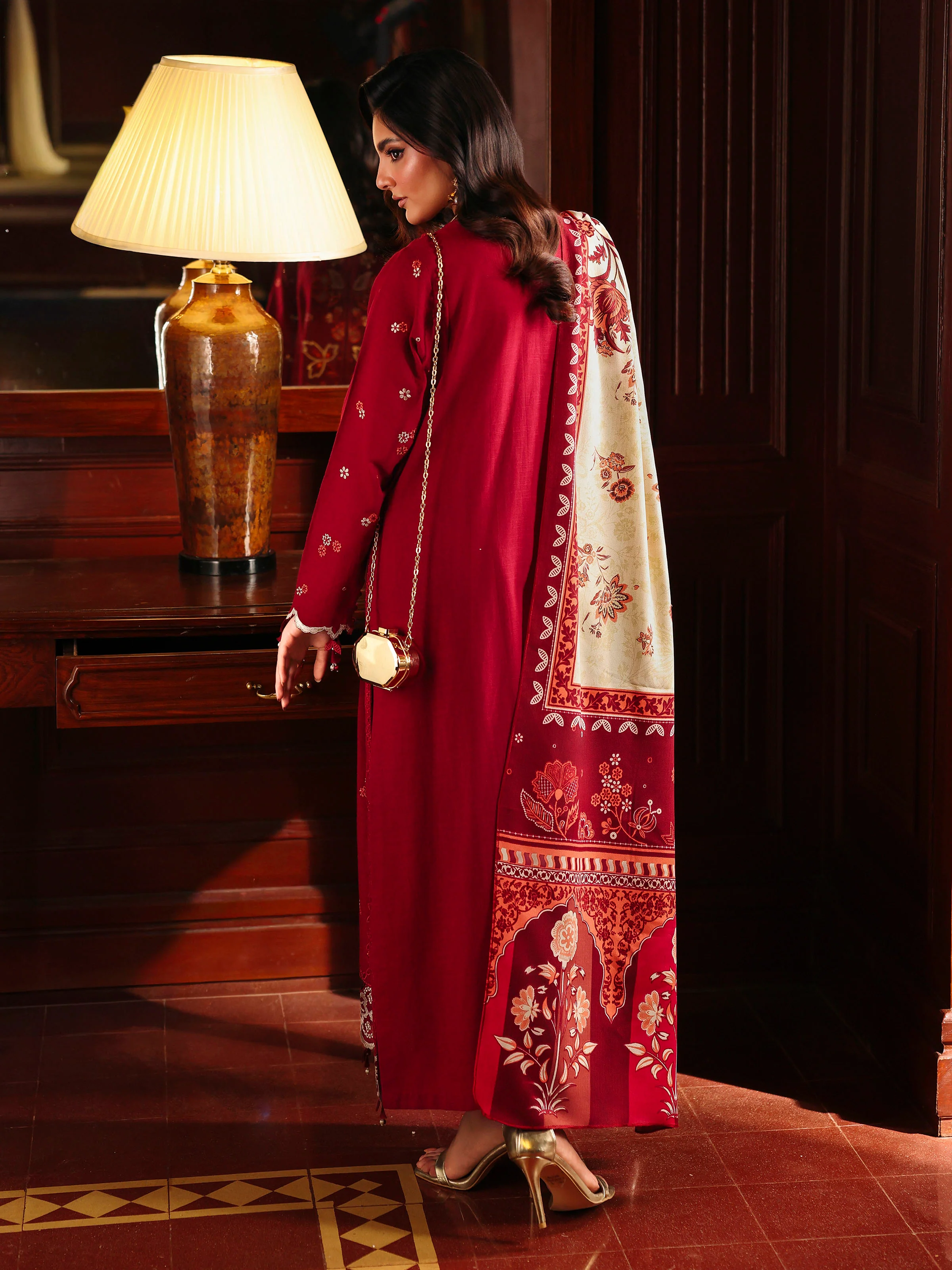 Unstitched Embroidered Khaddar Suit - EWU5V11-32011-3P - Image 6