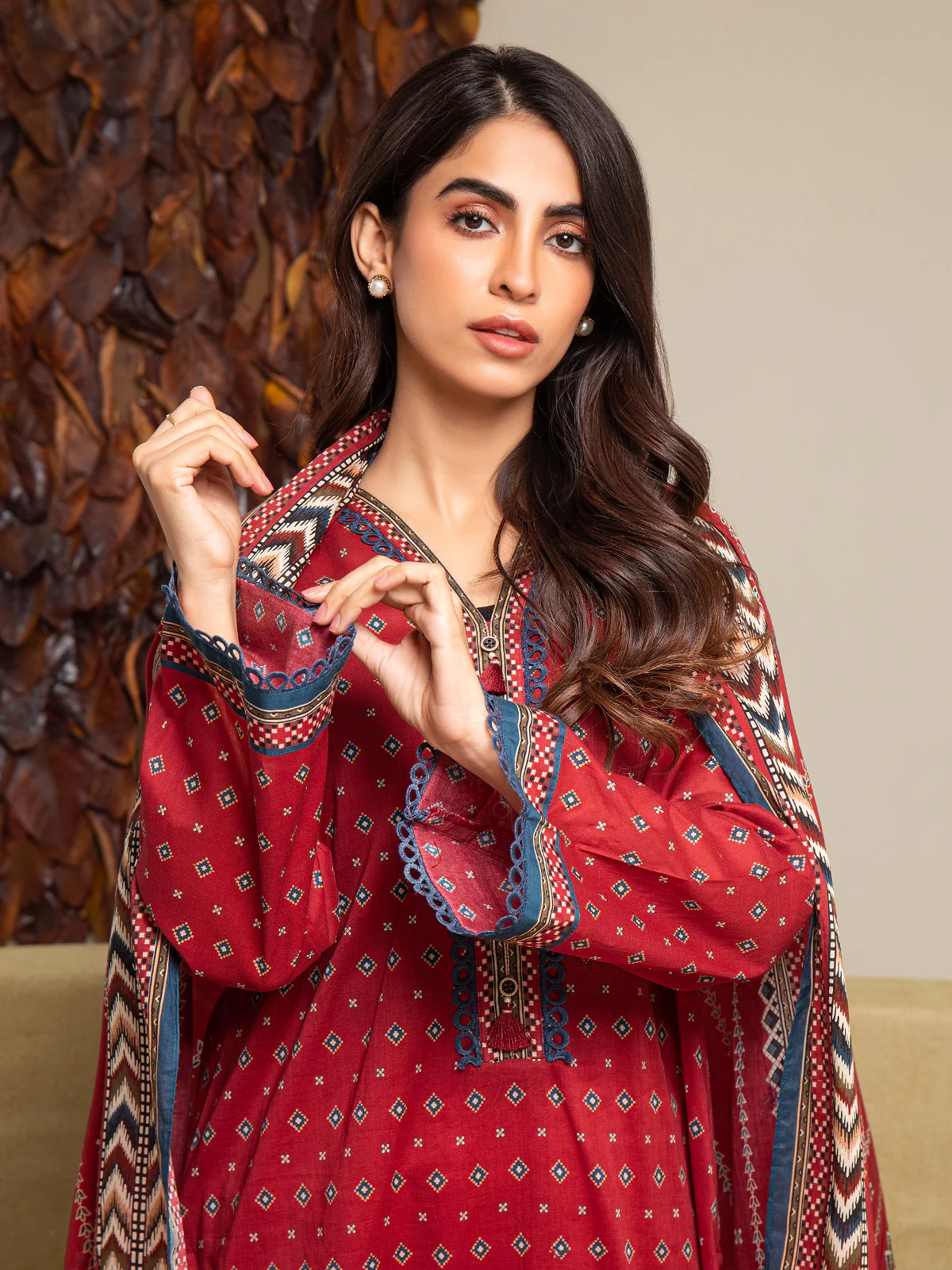 Unstitched Printed Cambric Shirt - EWU24A2-27287S - Image 3
