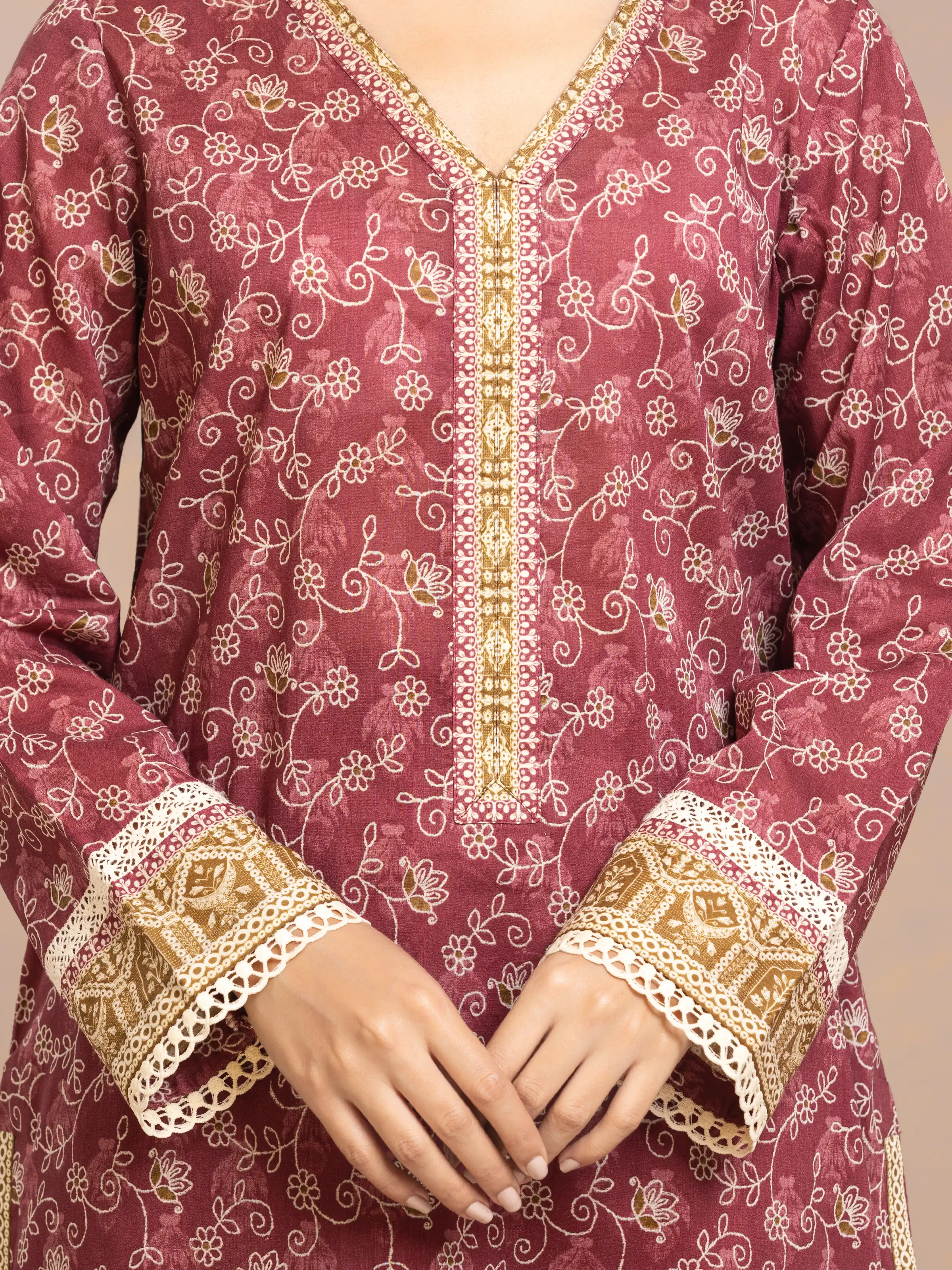 Unstitched Printed Cambric Suit - EWU24A2-29508-3P - Image 4