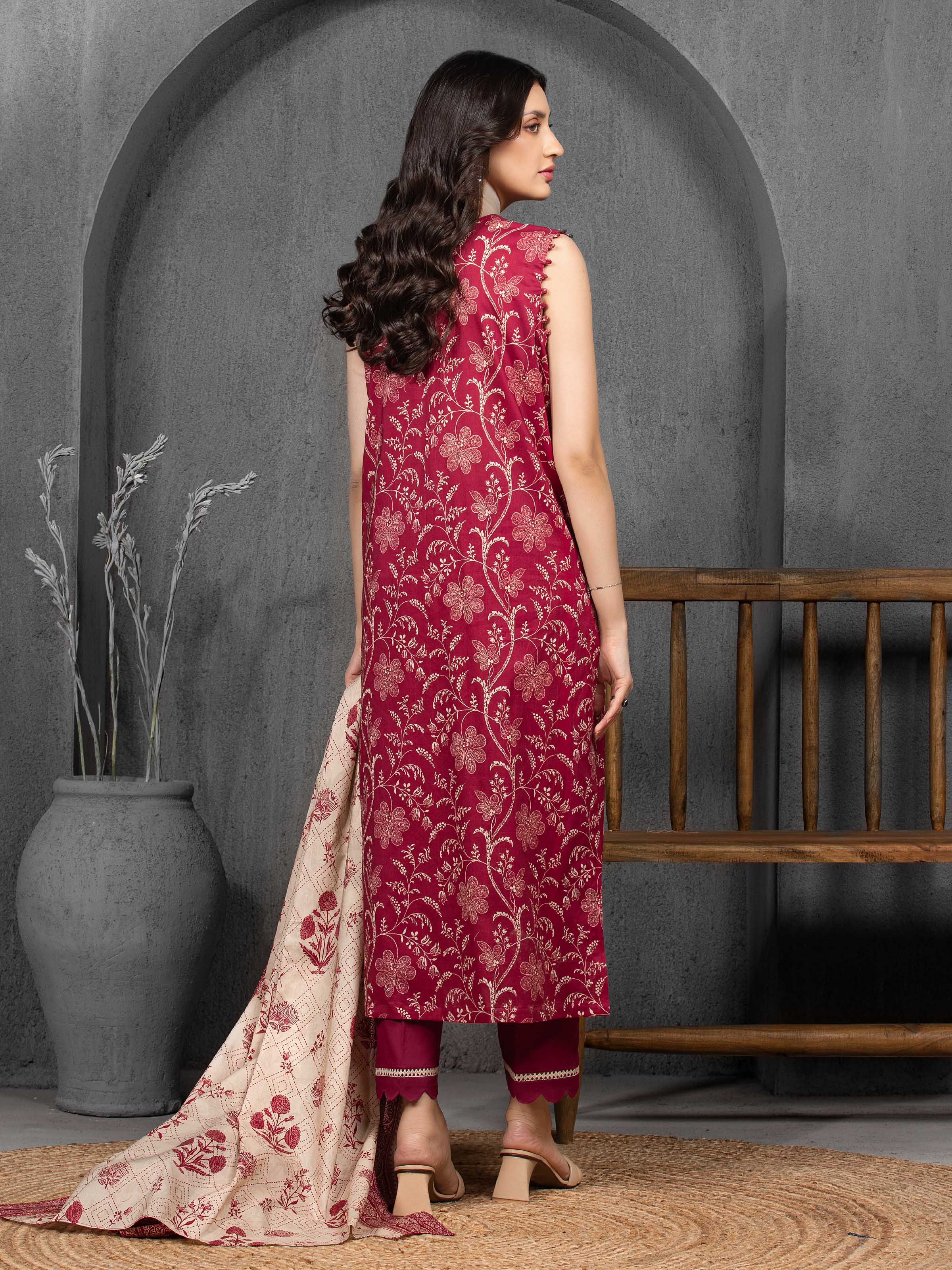 Unstitched Printed Cambric Suit - EWU5A2-35815-3P - Image 5