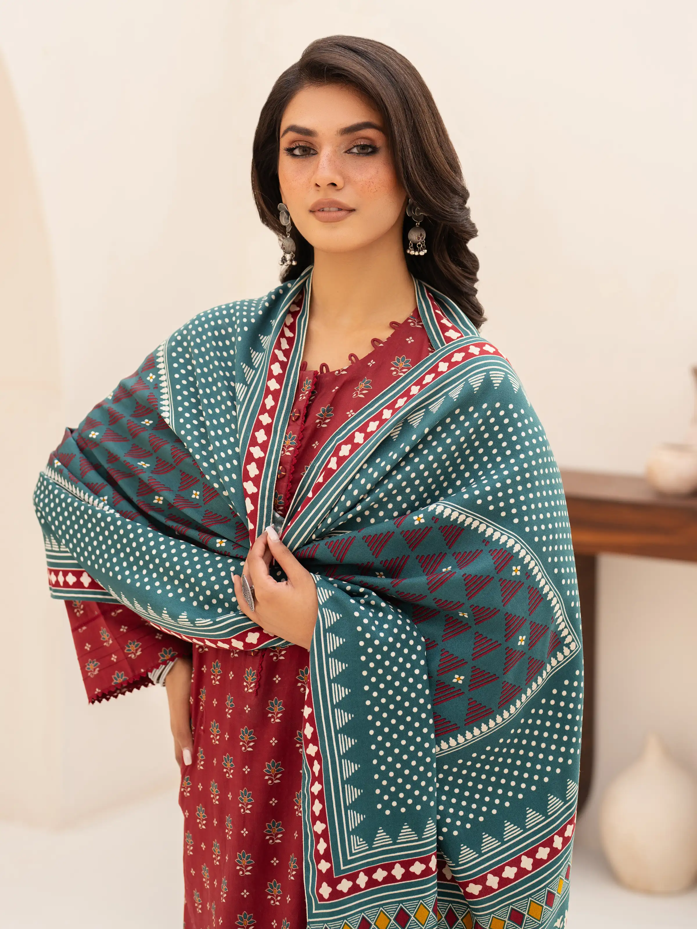 Unstitched Printed Khaddar Suit - EWU24M3-092 - Image 6