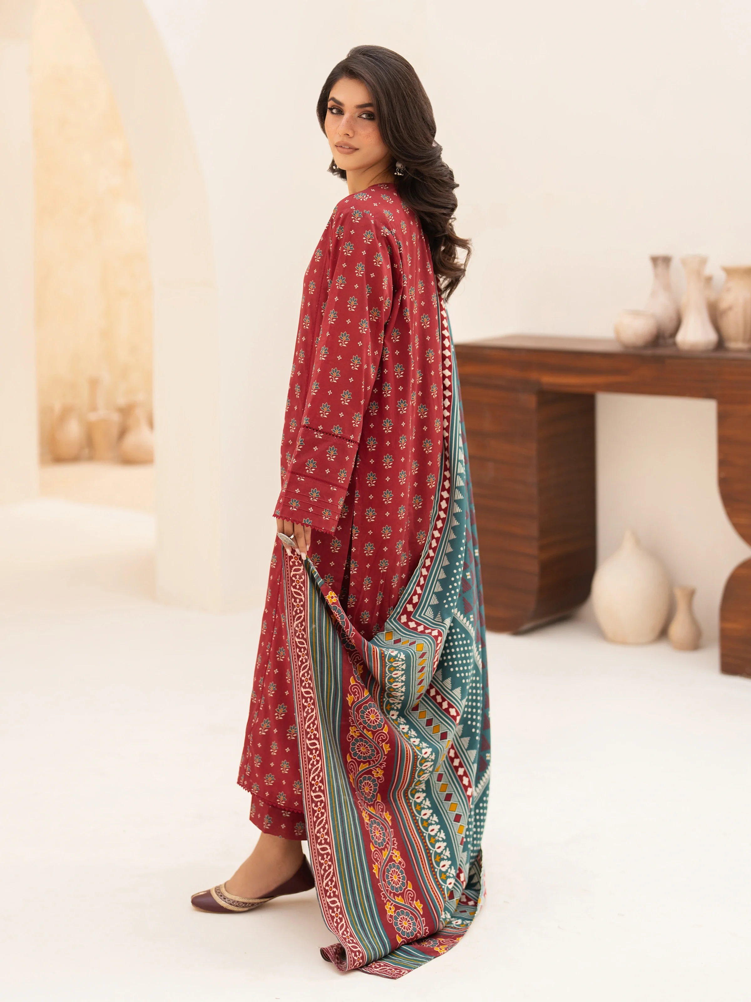 Unstitched Printed Khaddar Suit - EWU24M3-092 - Image 7