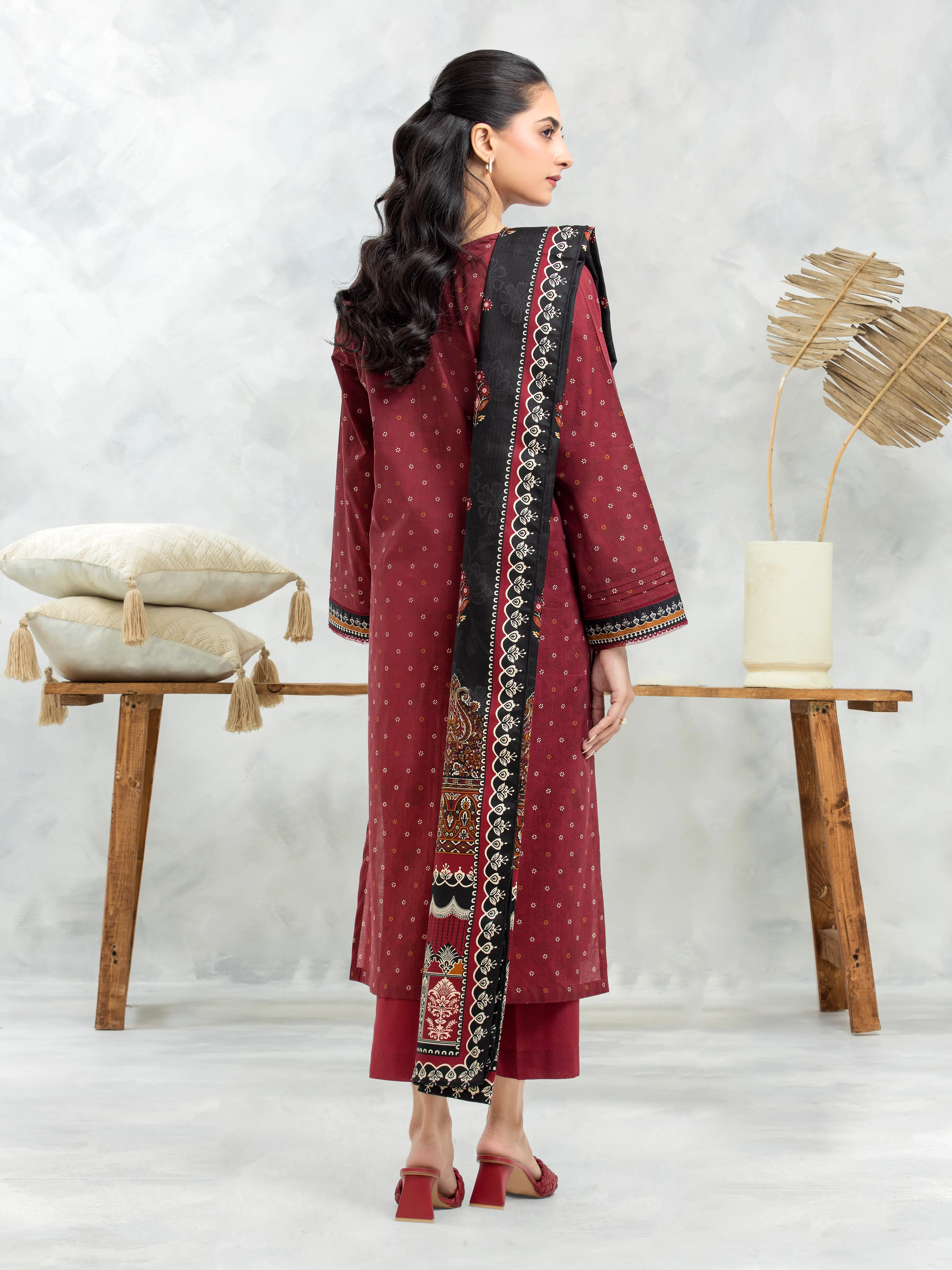Unstitched Printed Khaddar Suit - EWU24M3-111 - Image 2
