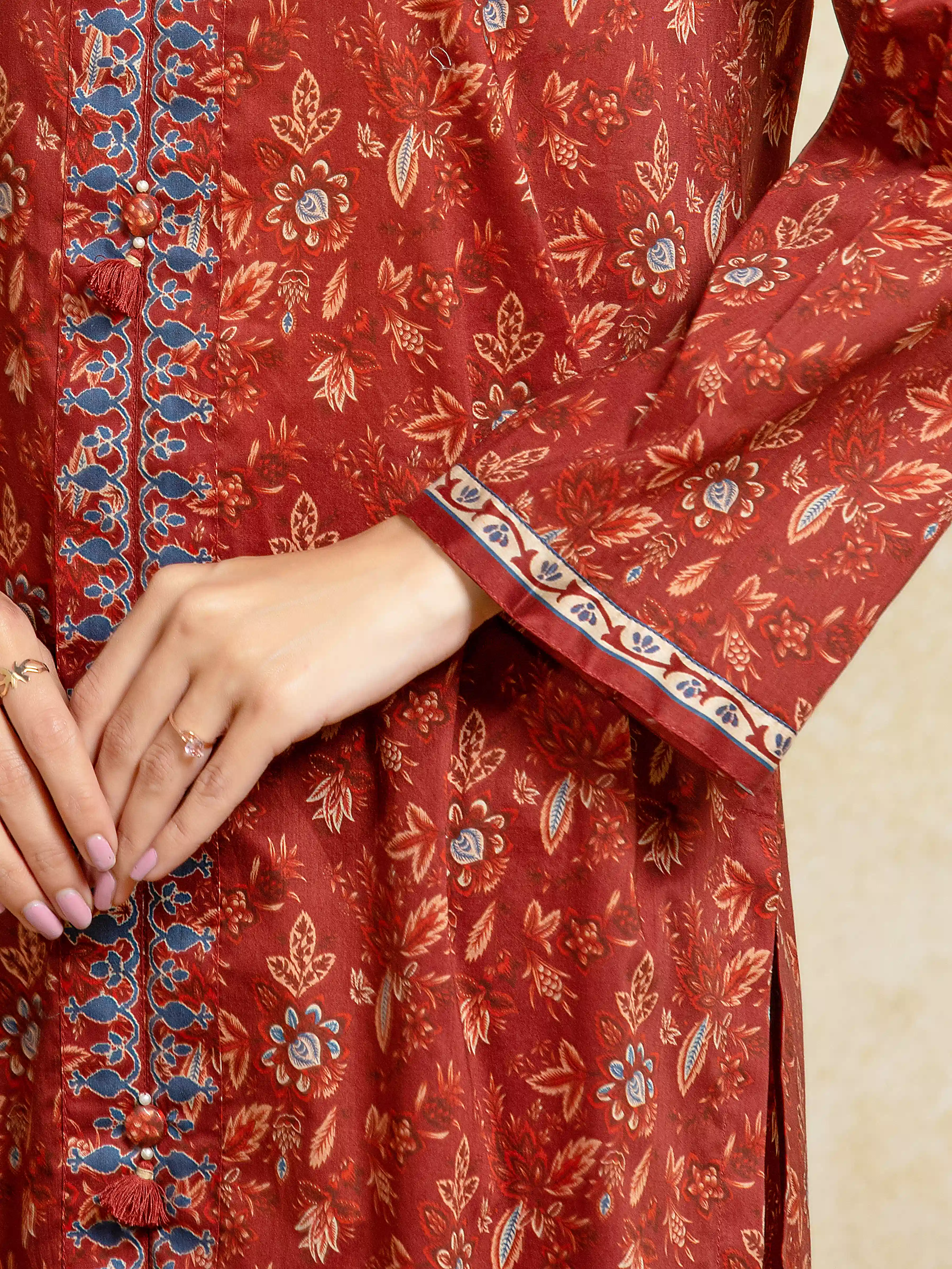 Unstitched Printed Khaddar Suit - EWU5A3-35963-3P - Image 3