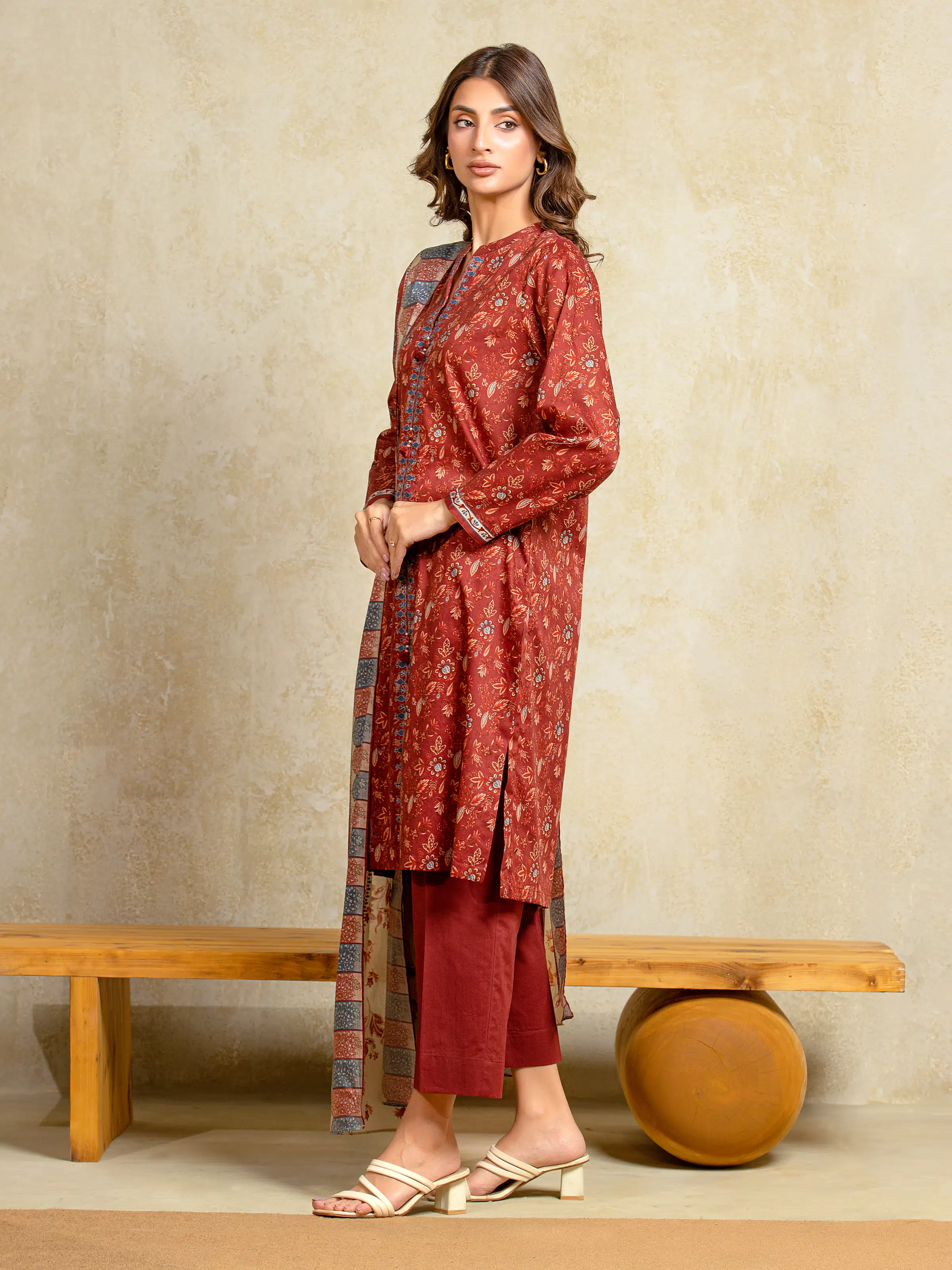 Unstitched Printed Khaddar Suit - EWU5A3-35963-3P - Image 5