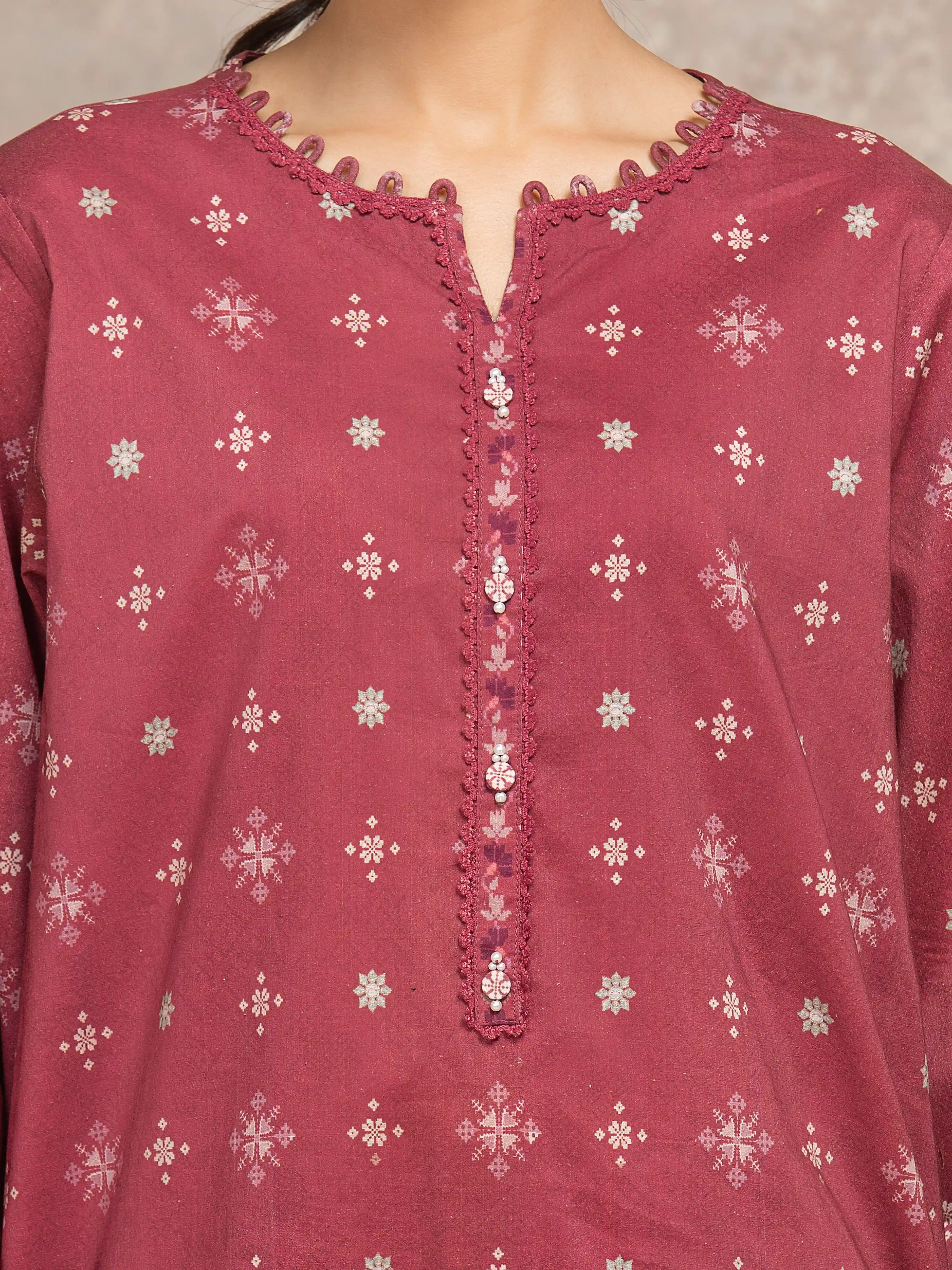 Unstitched Printed Khaddar Suit - EWU5A3-36015-3P - Image 3