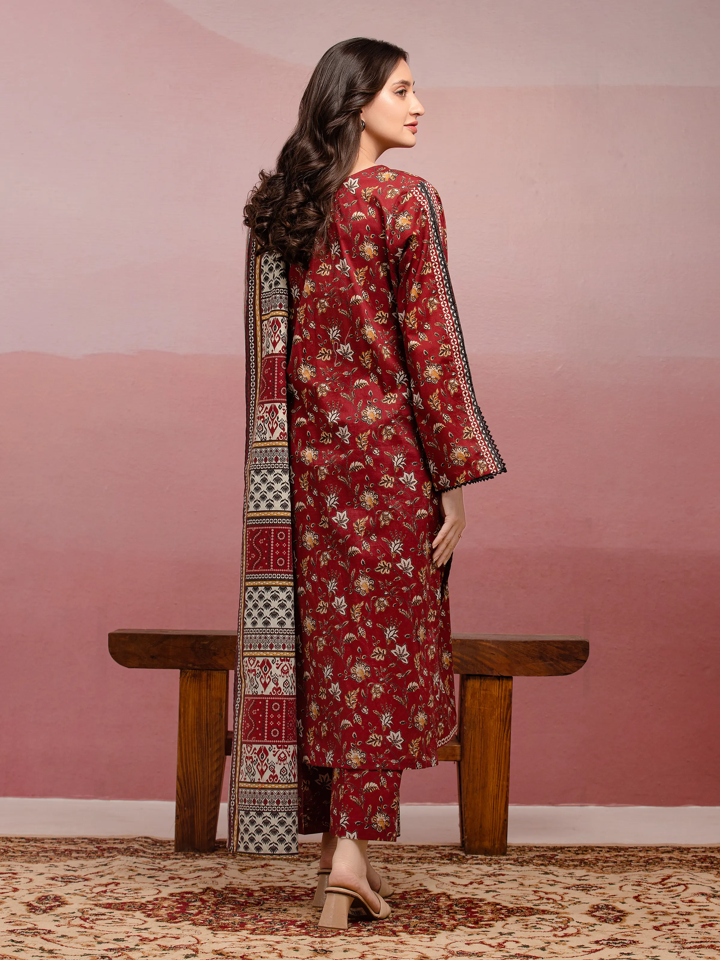 Unstitched Printed Lawn Suit - EWU5A1-35004-3P - Image 2