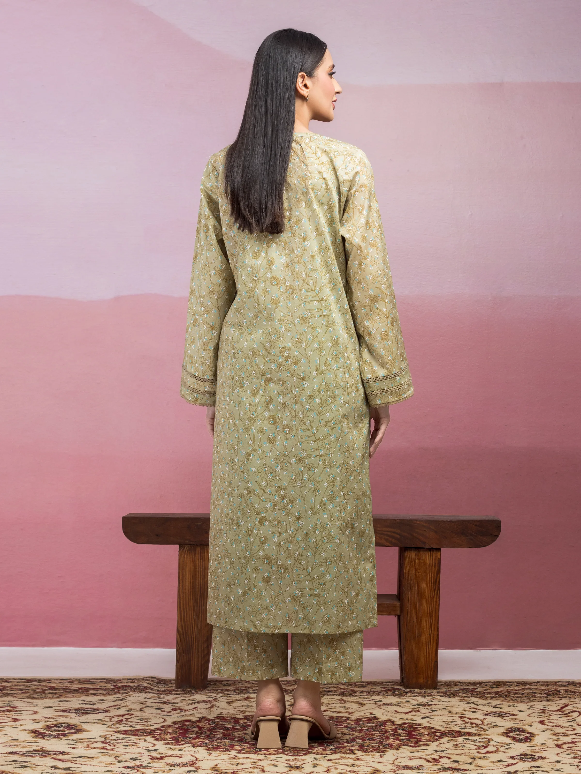 Unstitched Printed Lawn Shirt Trouser - EWU5A1-35413ST - Image 2