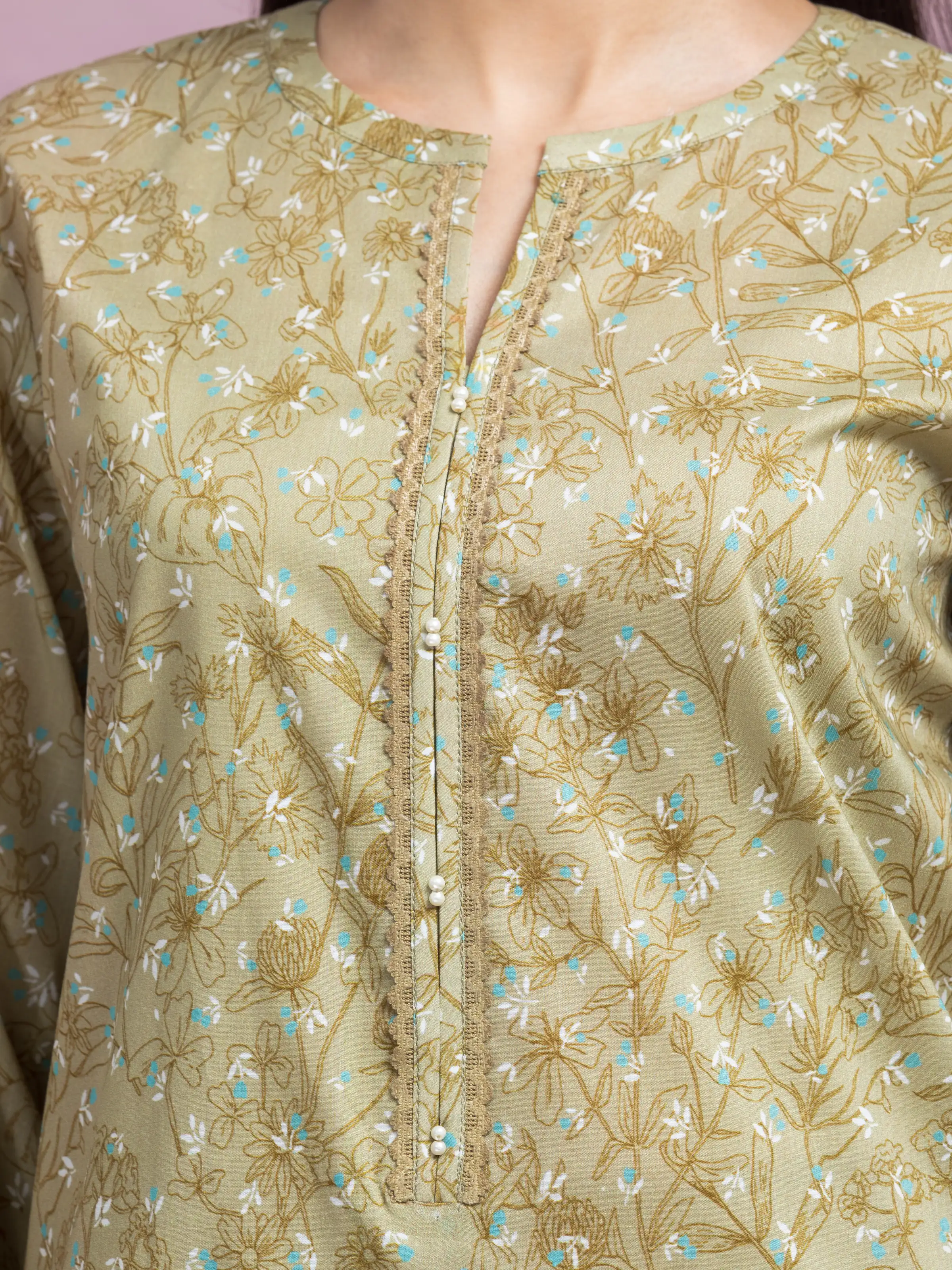Unstitched Printed Lawn Shirt Trouser - EWU5A1-35413ST - Image 3
