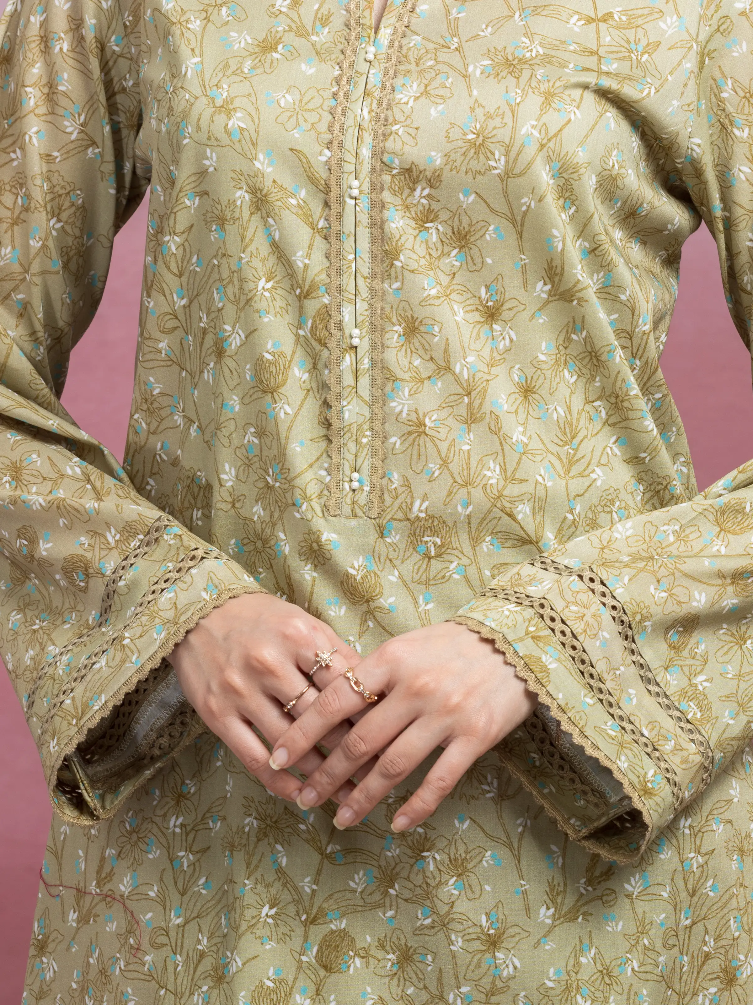 Unstitched Printed Lawn Shirt Trouser - EWU5A1-35413ST - Image 4