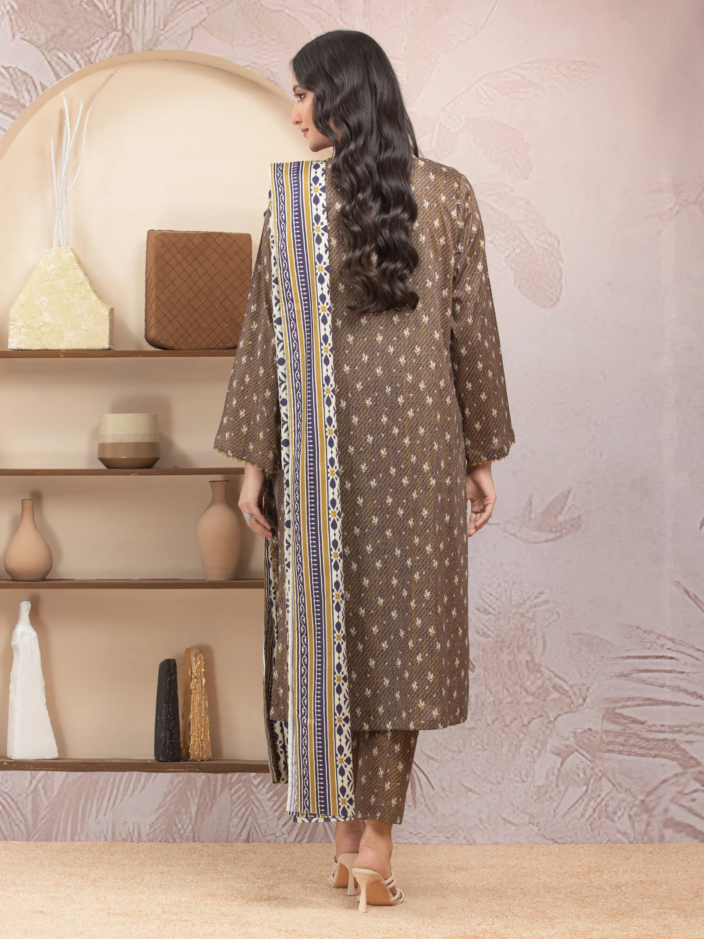 Unstitched Printed Lawn Suit - EWU5A1-35012-3P - Image 2
