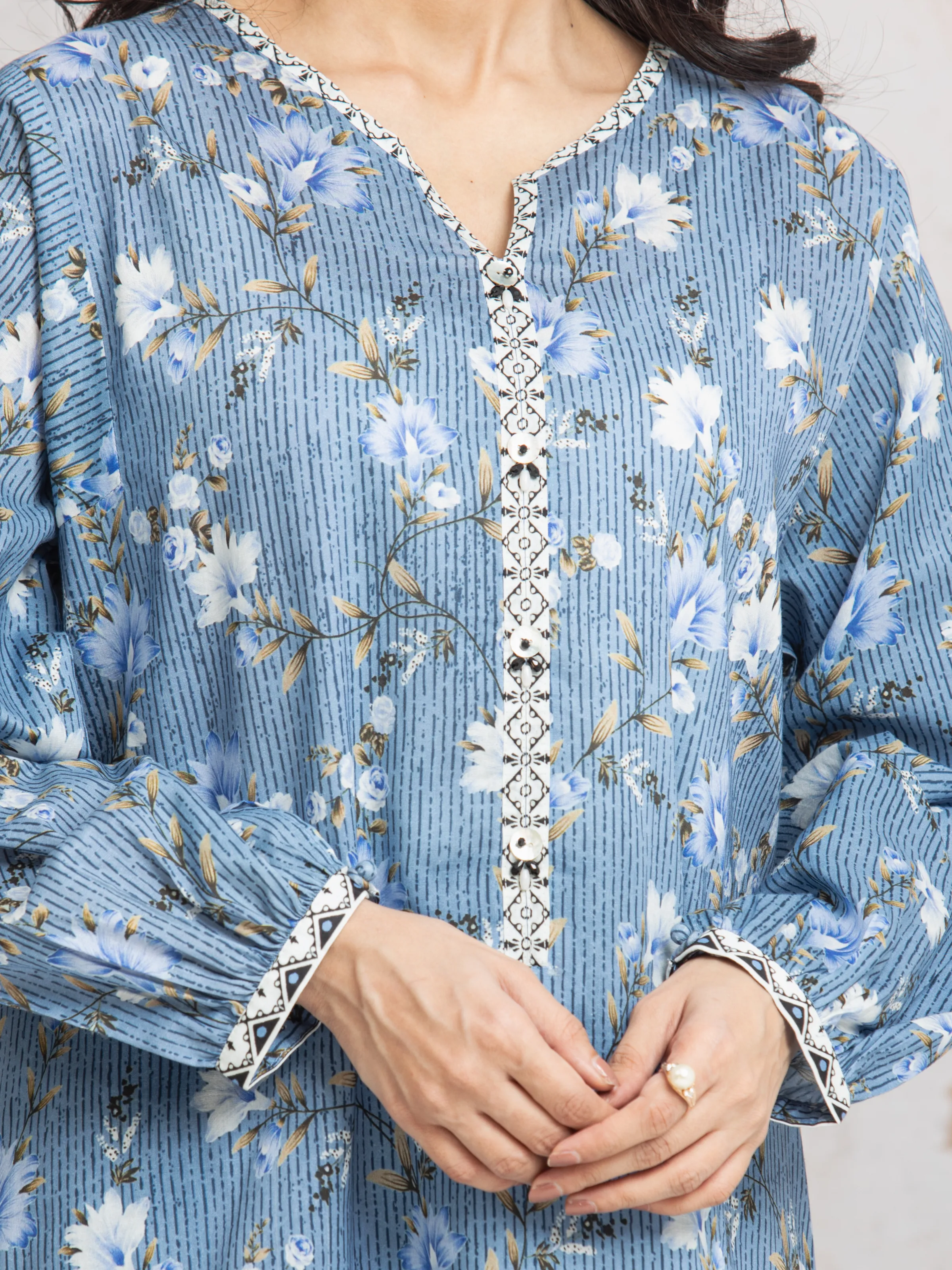 Unstitched Printed Cambric Shirt Trouser - EWU24M2-025ST - Image 2
