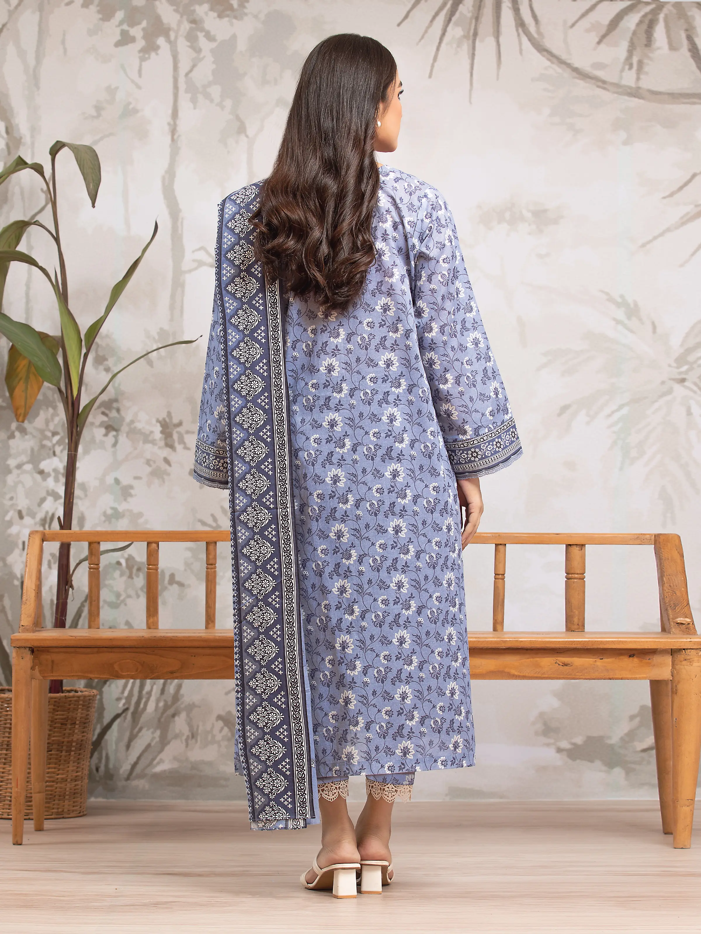 Unstitched Printed Khaddar Suit - EWU24A3-29326-3P - Image 2