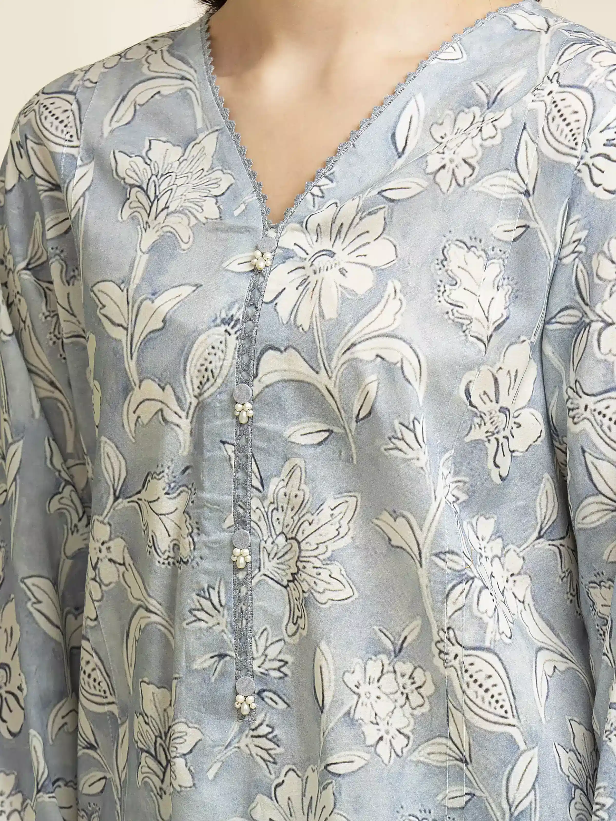 Unstitched Printed Lawn Suit - EWU5A1-35087-3P - Image 6