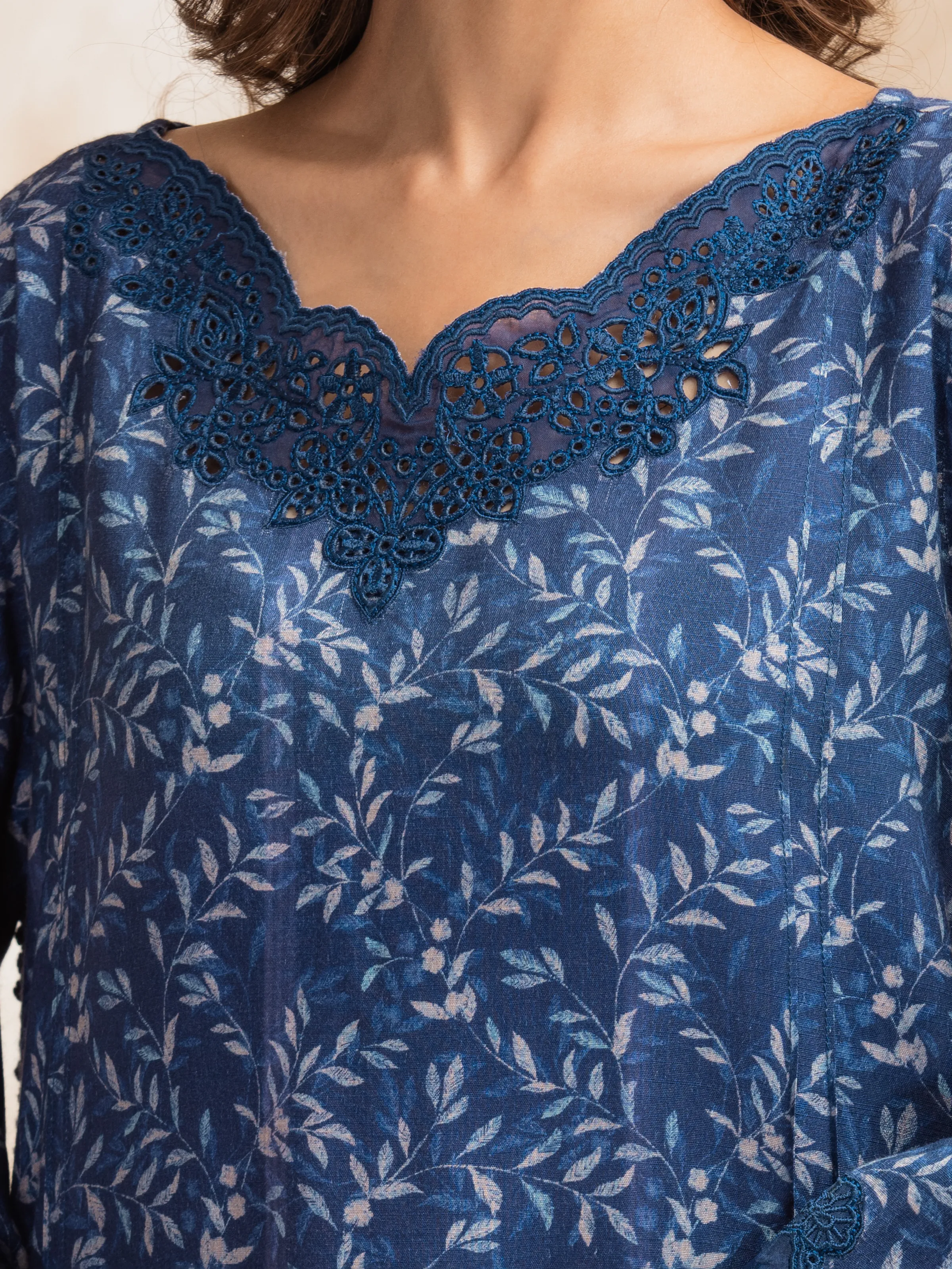Unstitched Printed Raw Silk Suit - EWU5V16-30224P-3P - Image 3