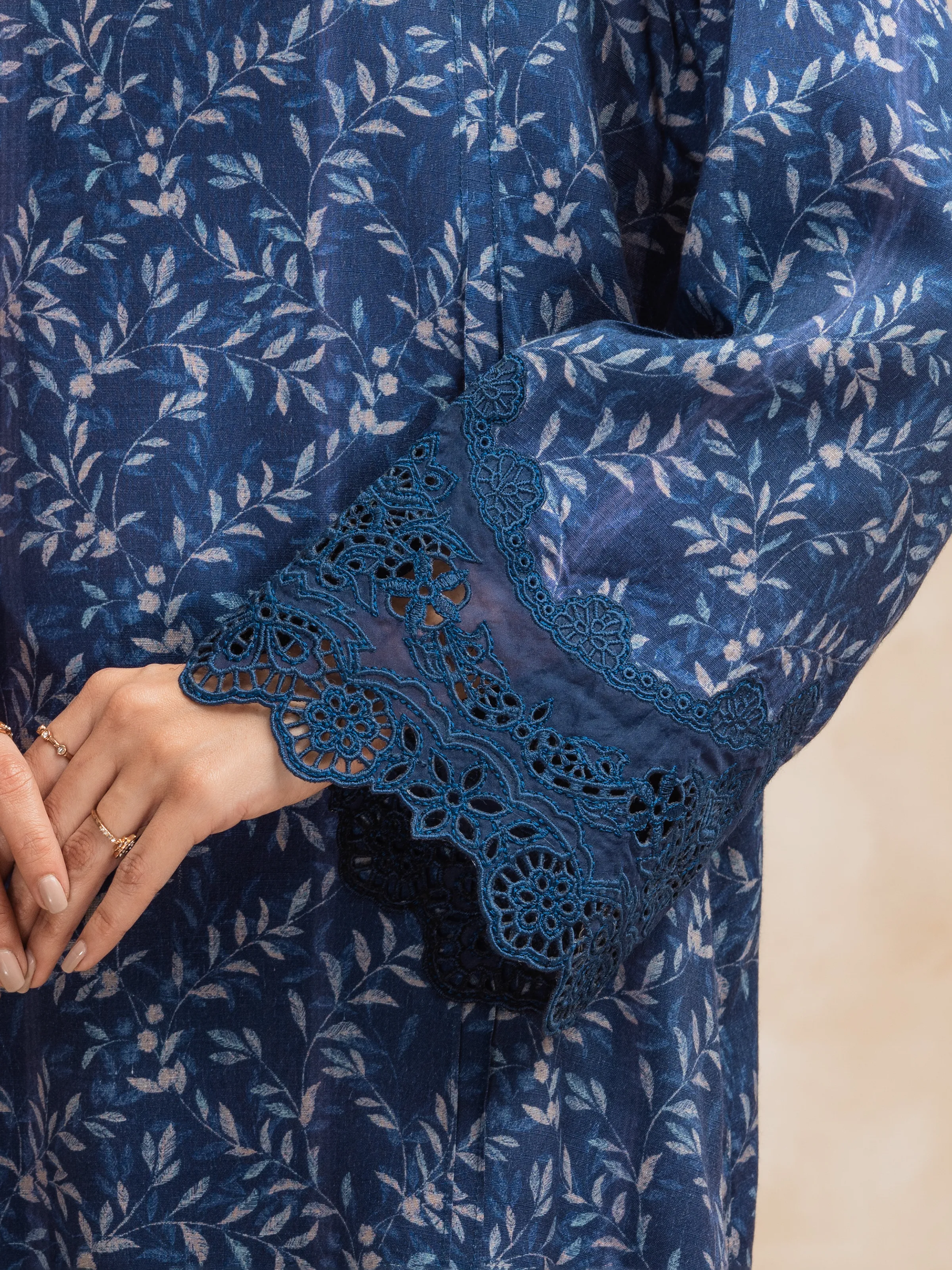 Unstitched Printed Raw Silk Suit - EWU5V16-30224P-3P - Image 5