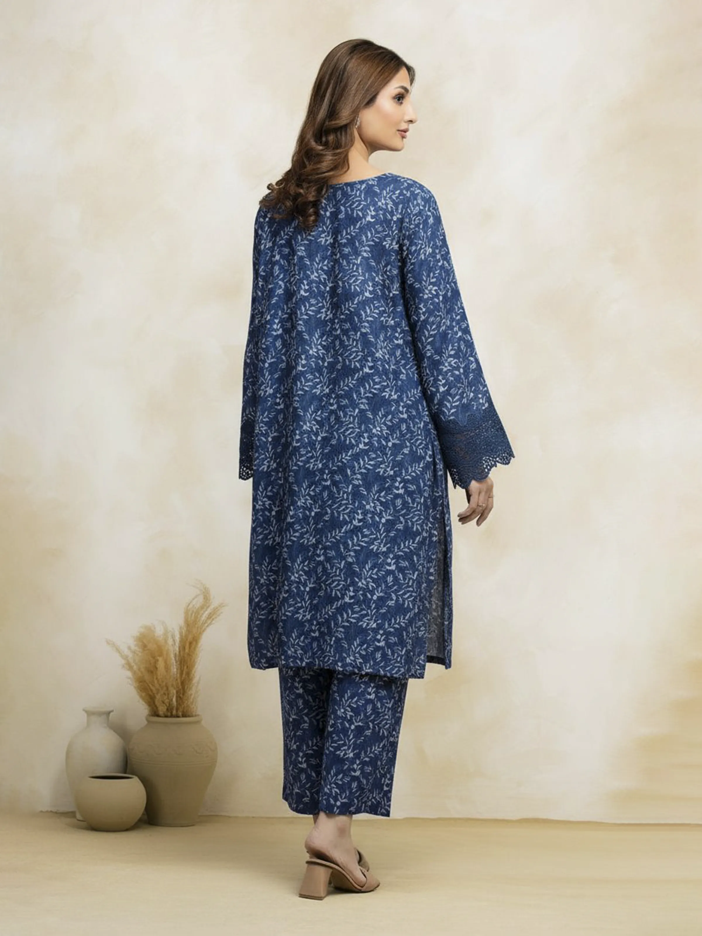 Unstitched Printed Raw Silk Suit - EWU5V16-30224P-3P - Image 6