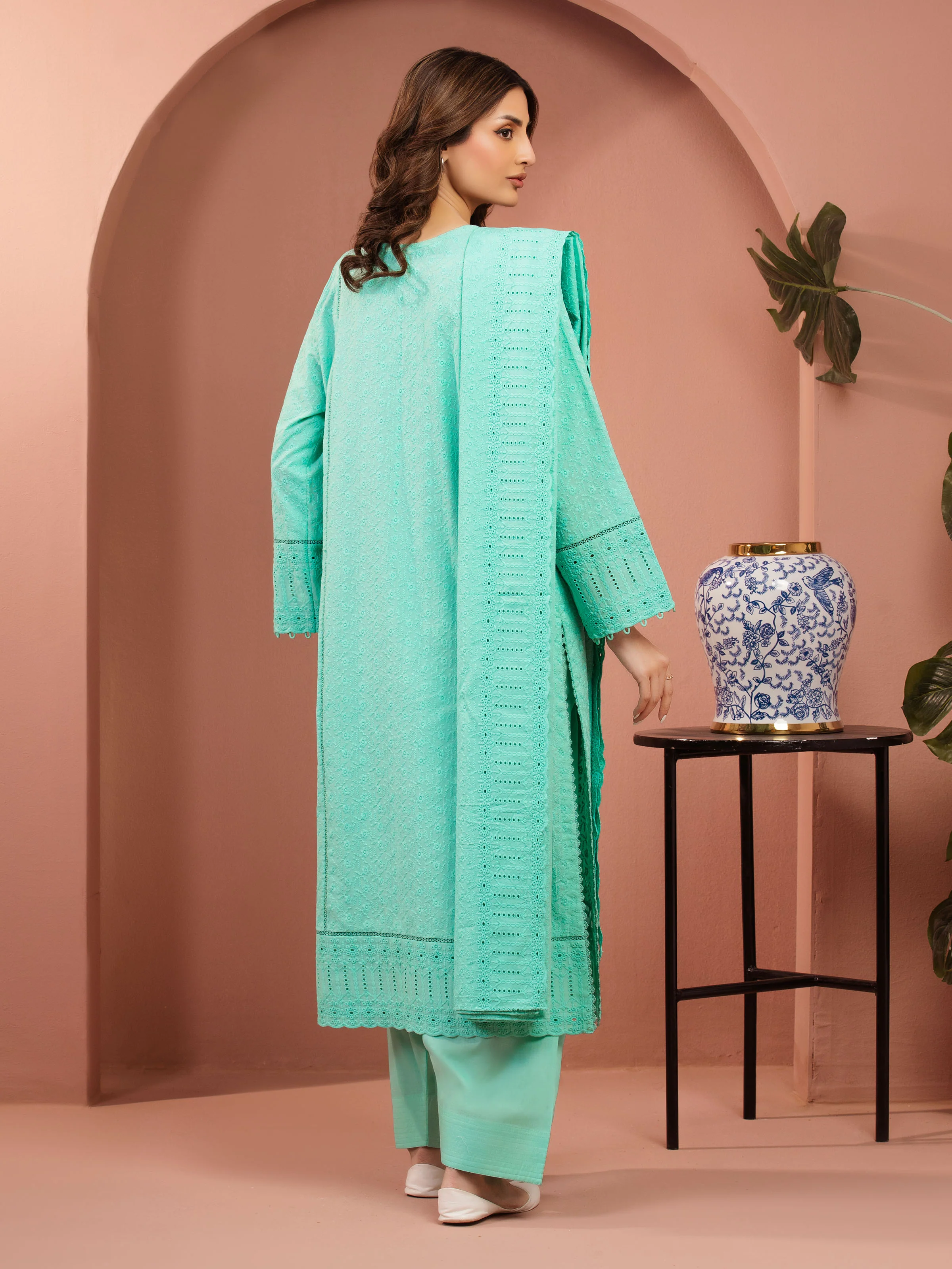 Unstitched Embroidered Cambric Suit - EWU5V2-31833-3P - Image 5